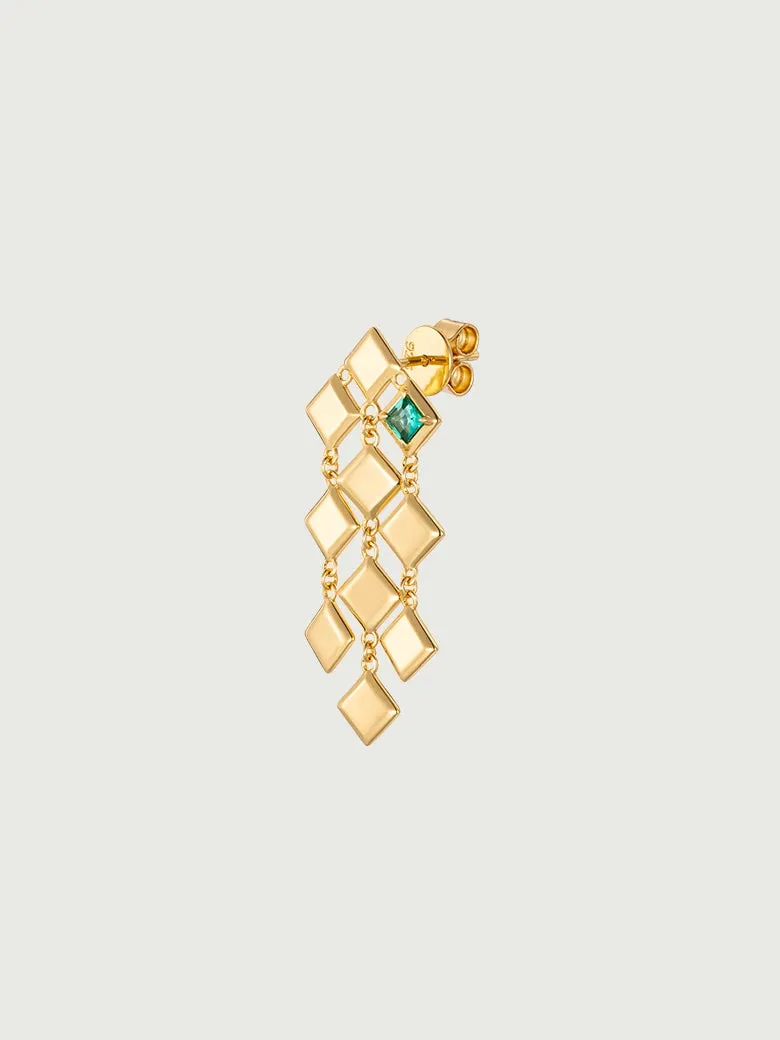 Emerald Glistening Asymmetry Earrings