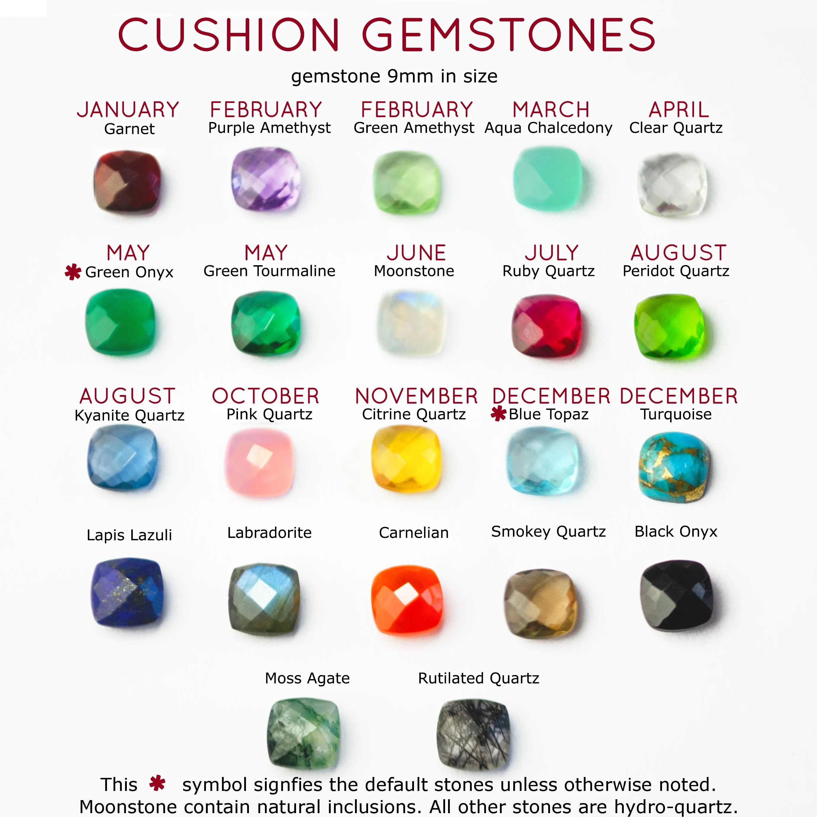 Emerald Quartz Cushion Ring : May Birthstone