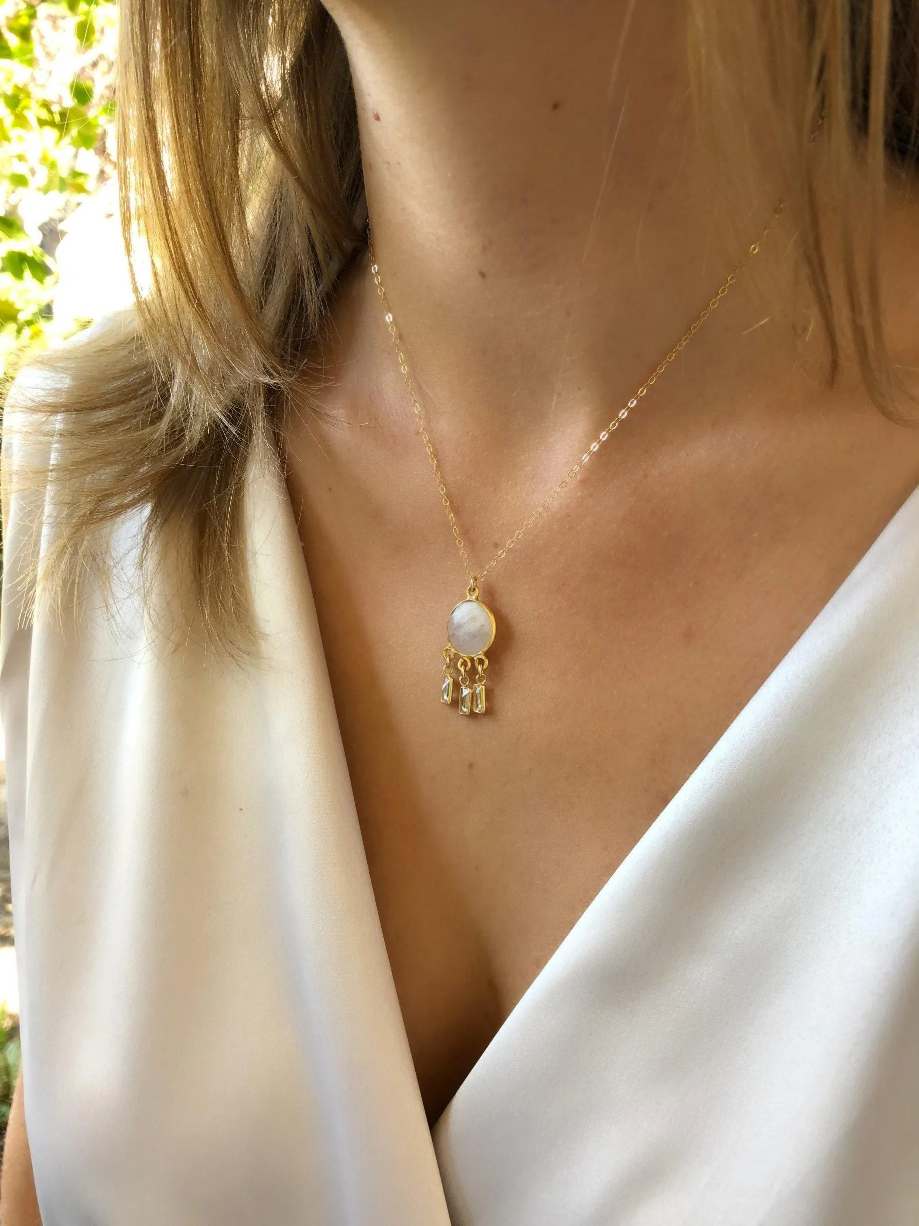 Erin Shaker Necklace in Moonstone