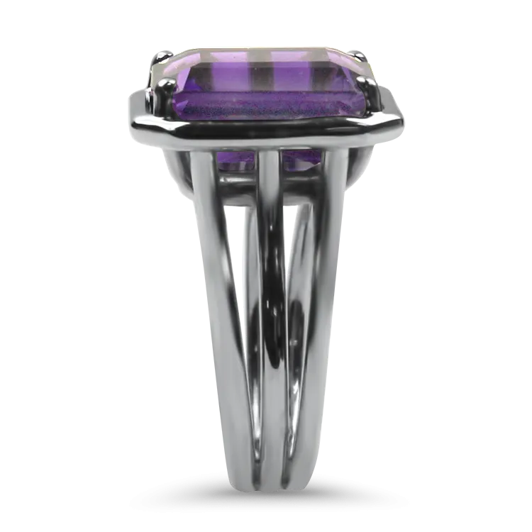 Estate 14K White Gold Amethyst Ring