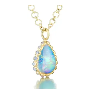 Ethiopian Opal and Moonstone Pendant
