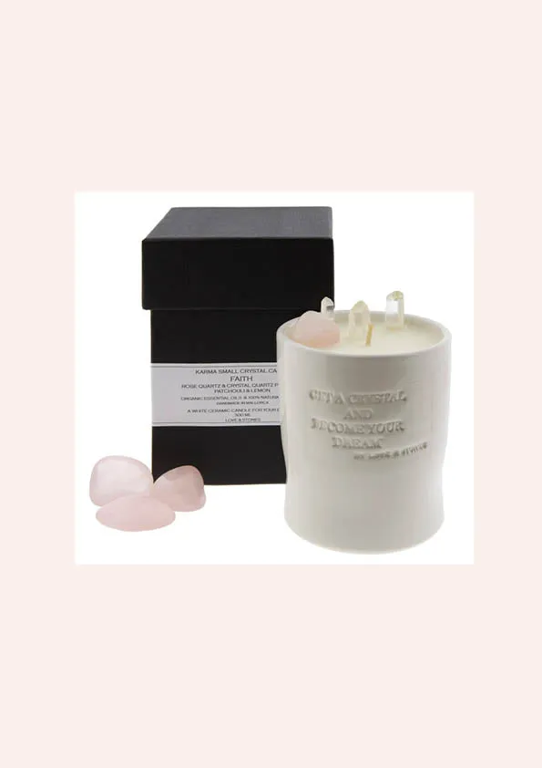 FAITH - WHITE CRYSTAL CANDLE