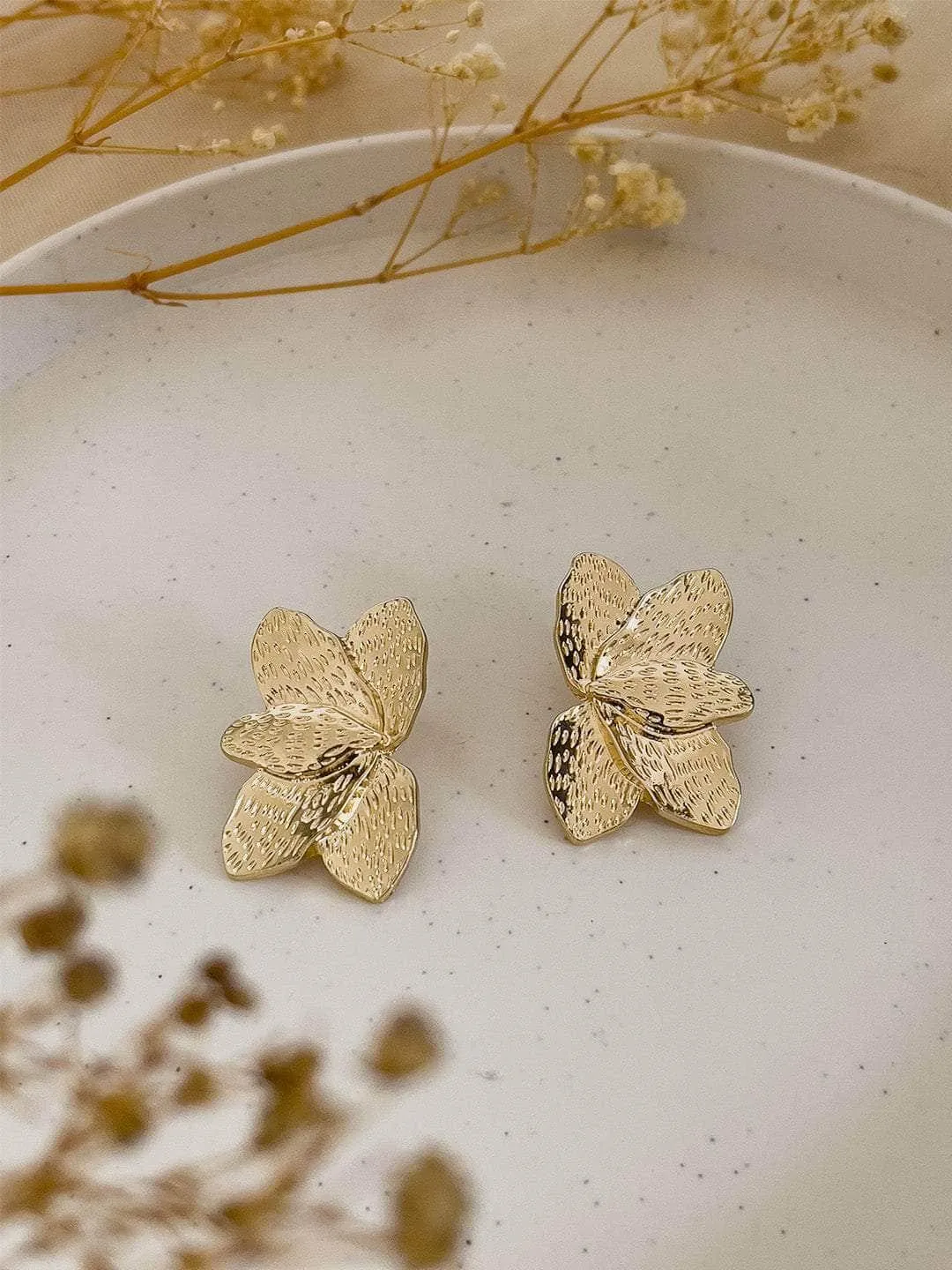Faux Pearl And Rhinestone Butterfly Decor Stud