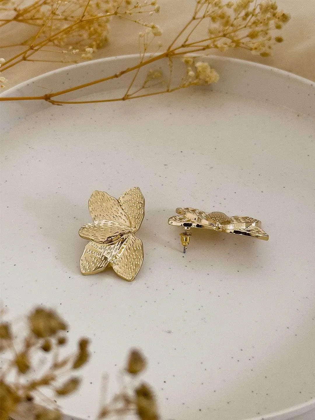 Faux Pearl And Rhinestone Butterfly Decor Stud