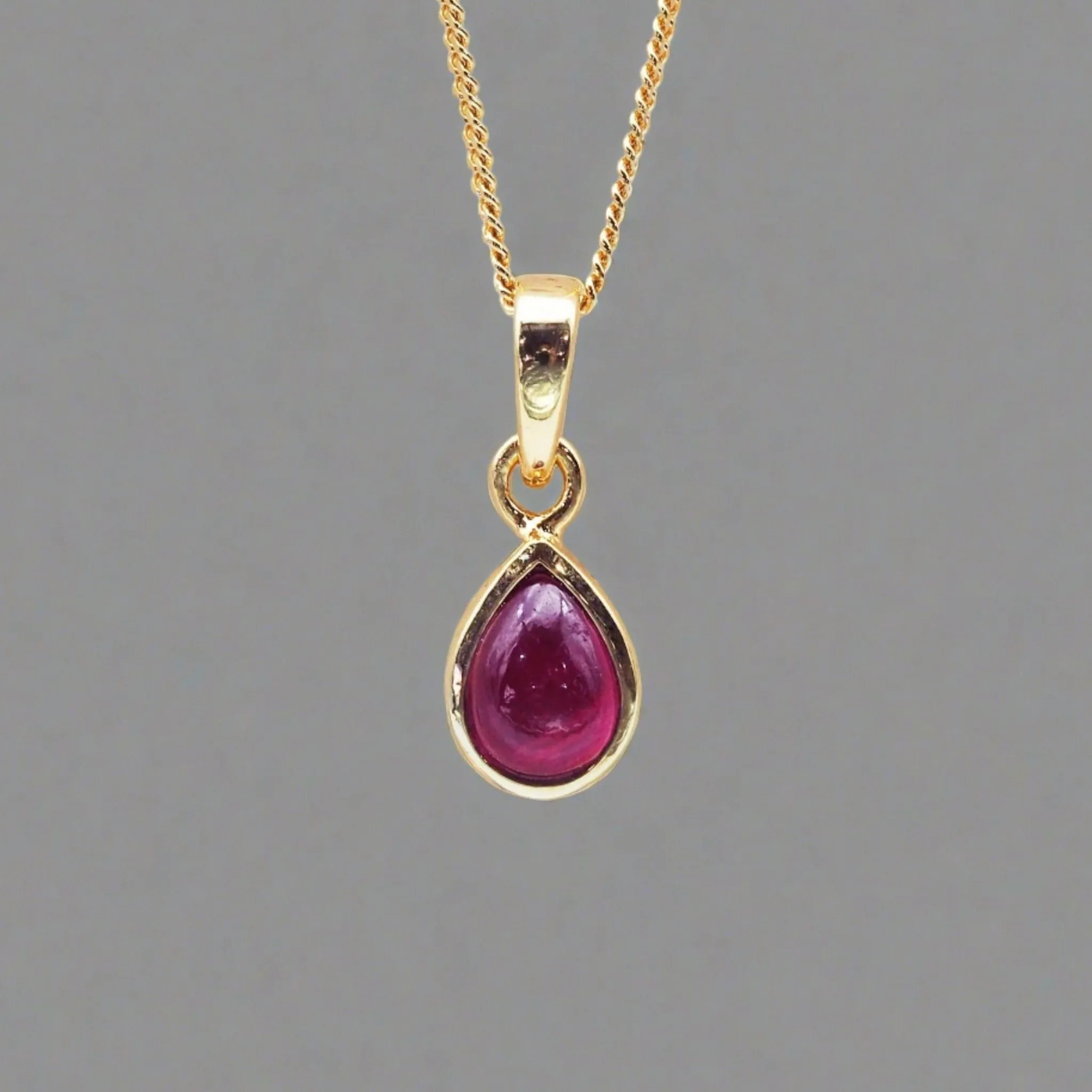 Gold Initial and January Garnet Birthstone Necklace