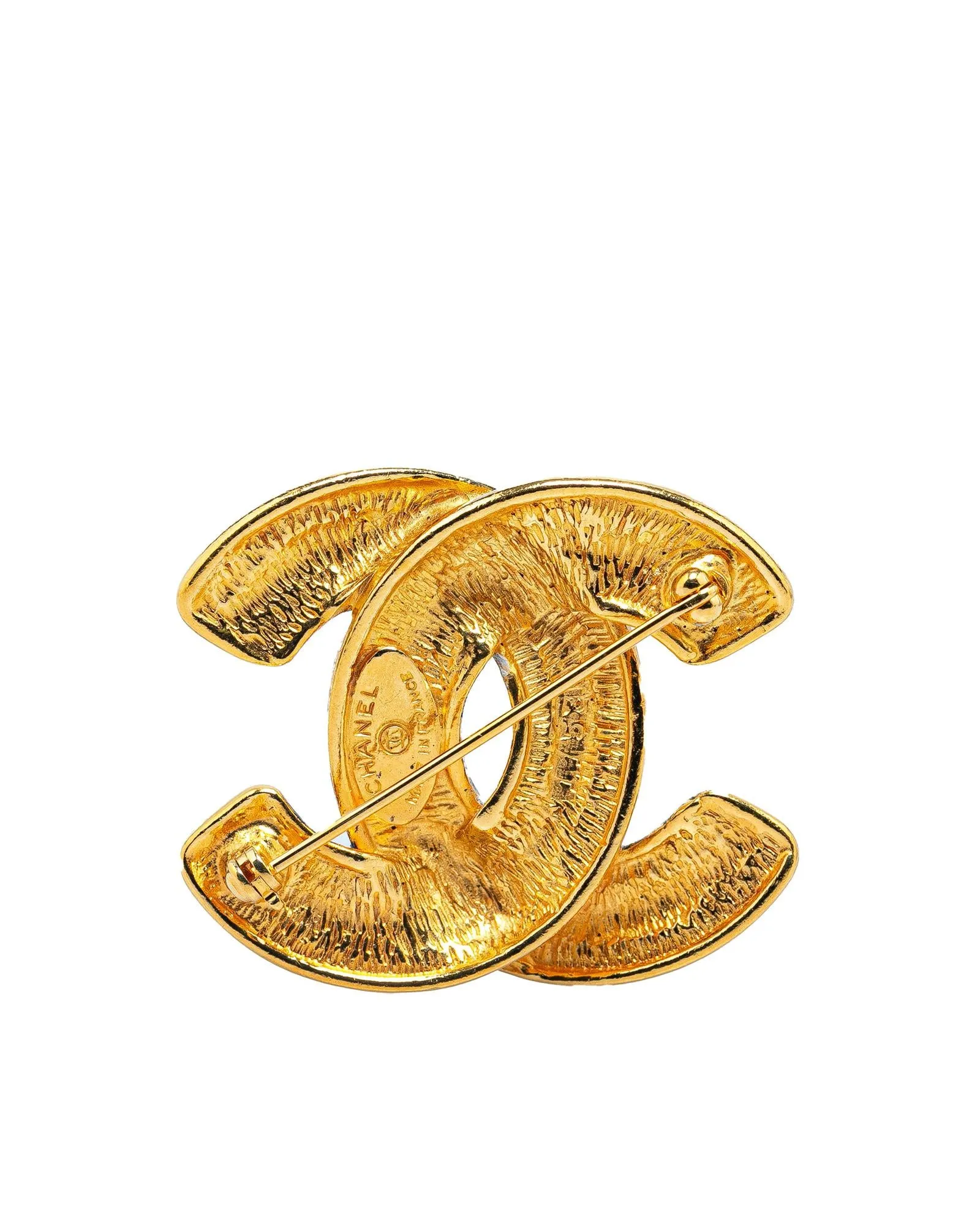 Gold Plated Quilted Brooch with Back Pin Closure