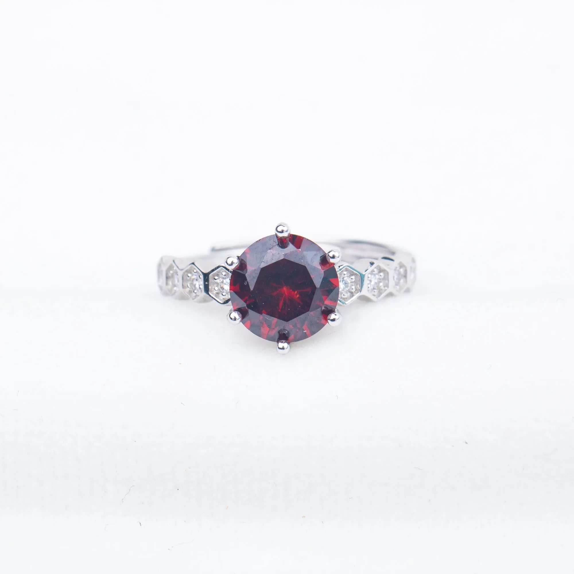 gr0005 925 sterling silver jewelry 8mm CZ stones engagement wedding rings birthday gemstone rings for woman