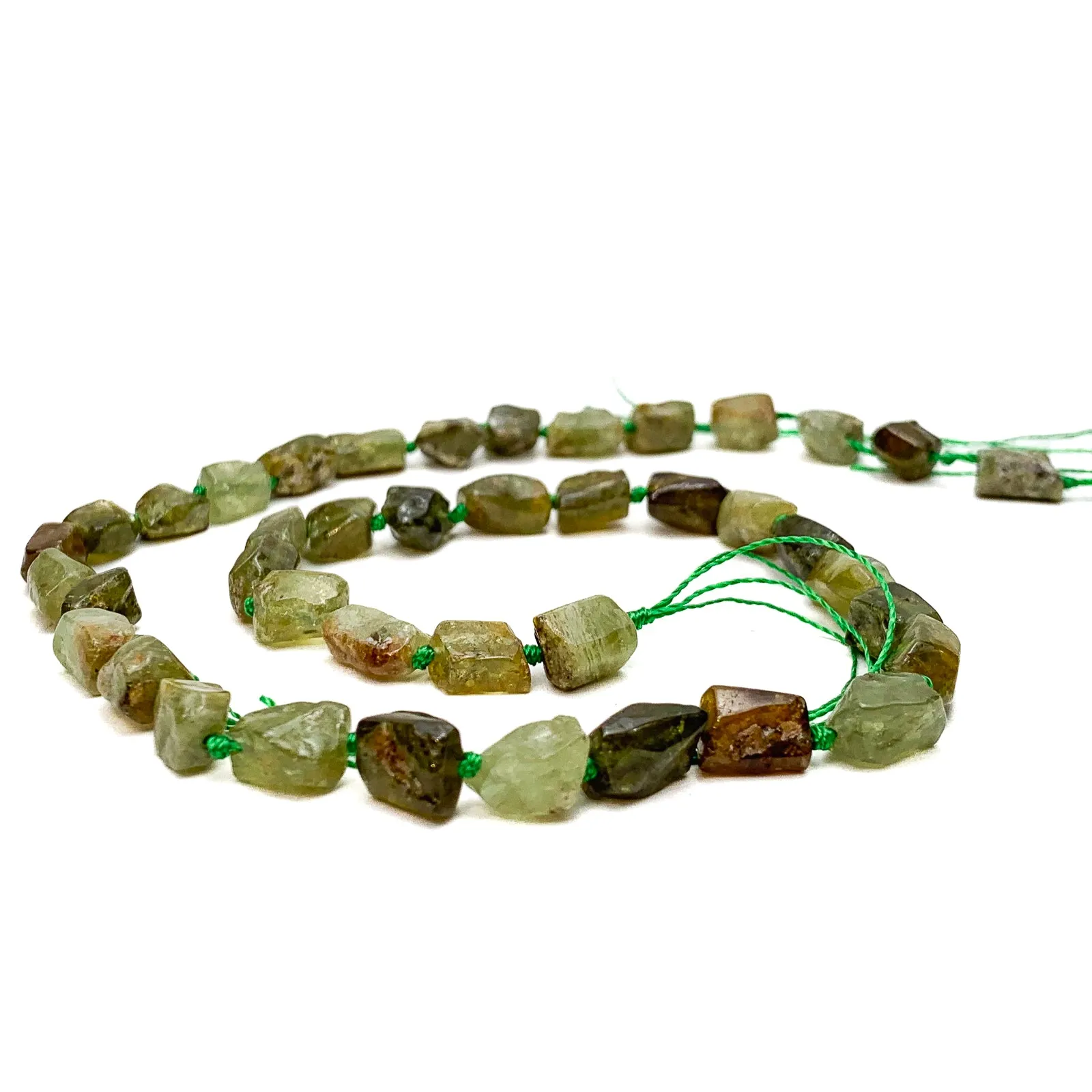 Green Garnet Small Rectangles Bead Strand