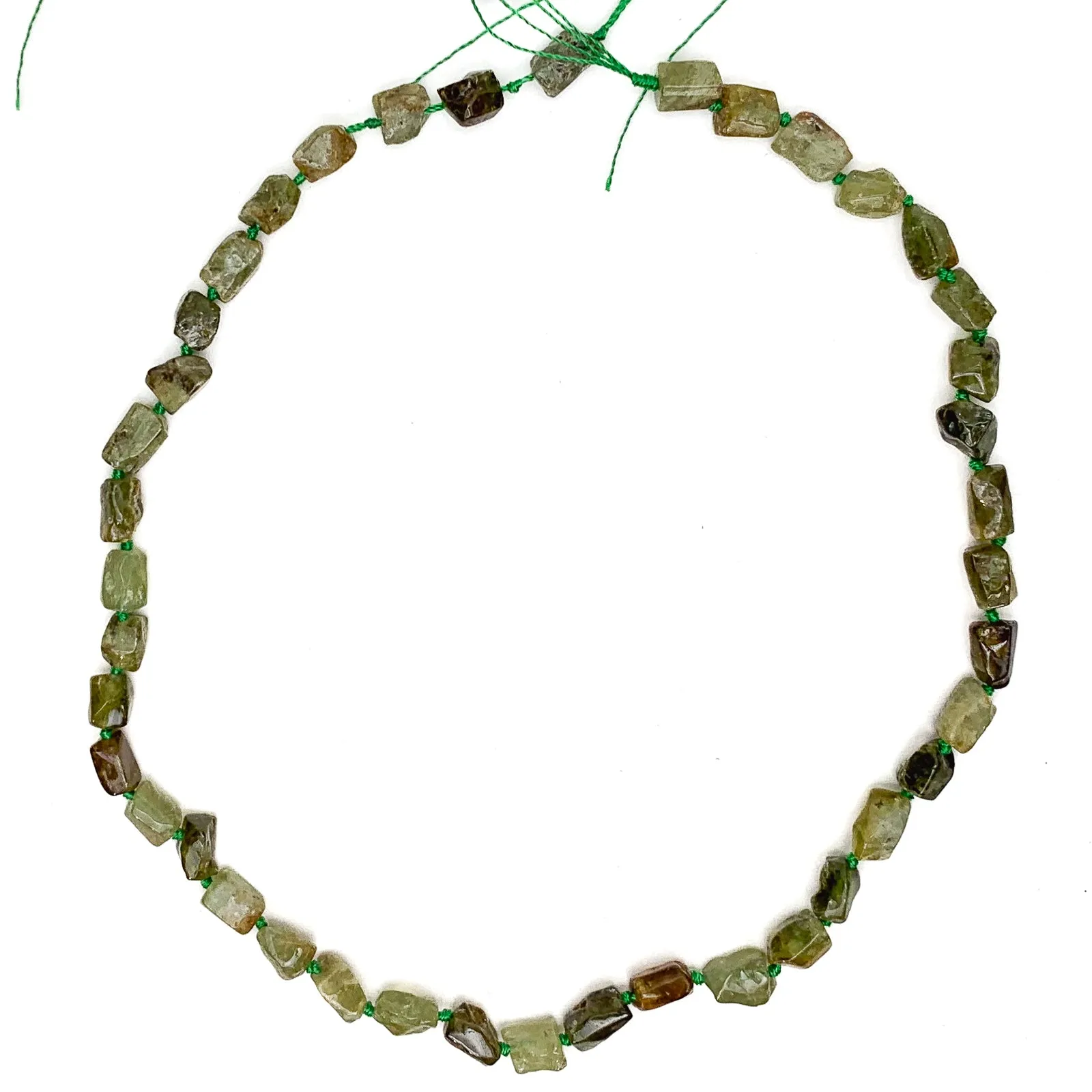 Green Garnet Small Rectangles Bead Strand
