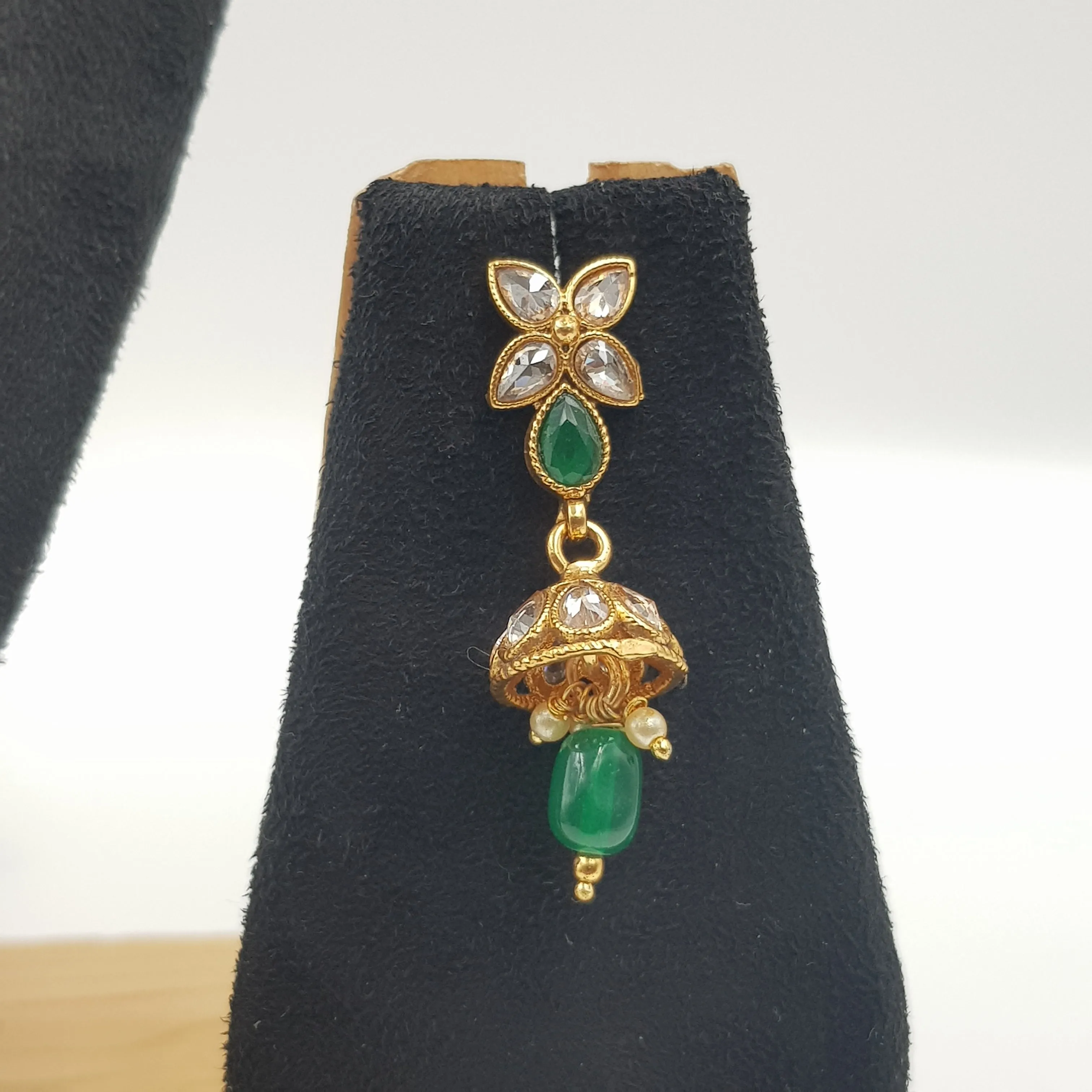 Green Gold Look Necklace Set 7806-1529