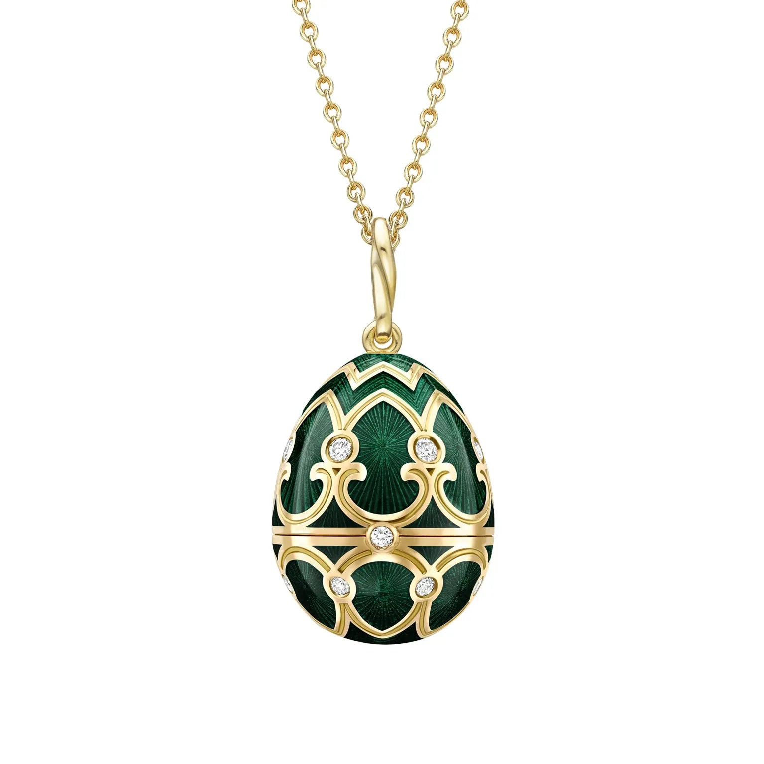 Guilloché Enamel Panda Surprise Locket