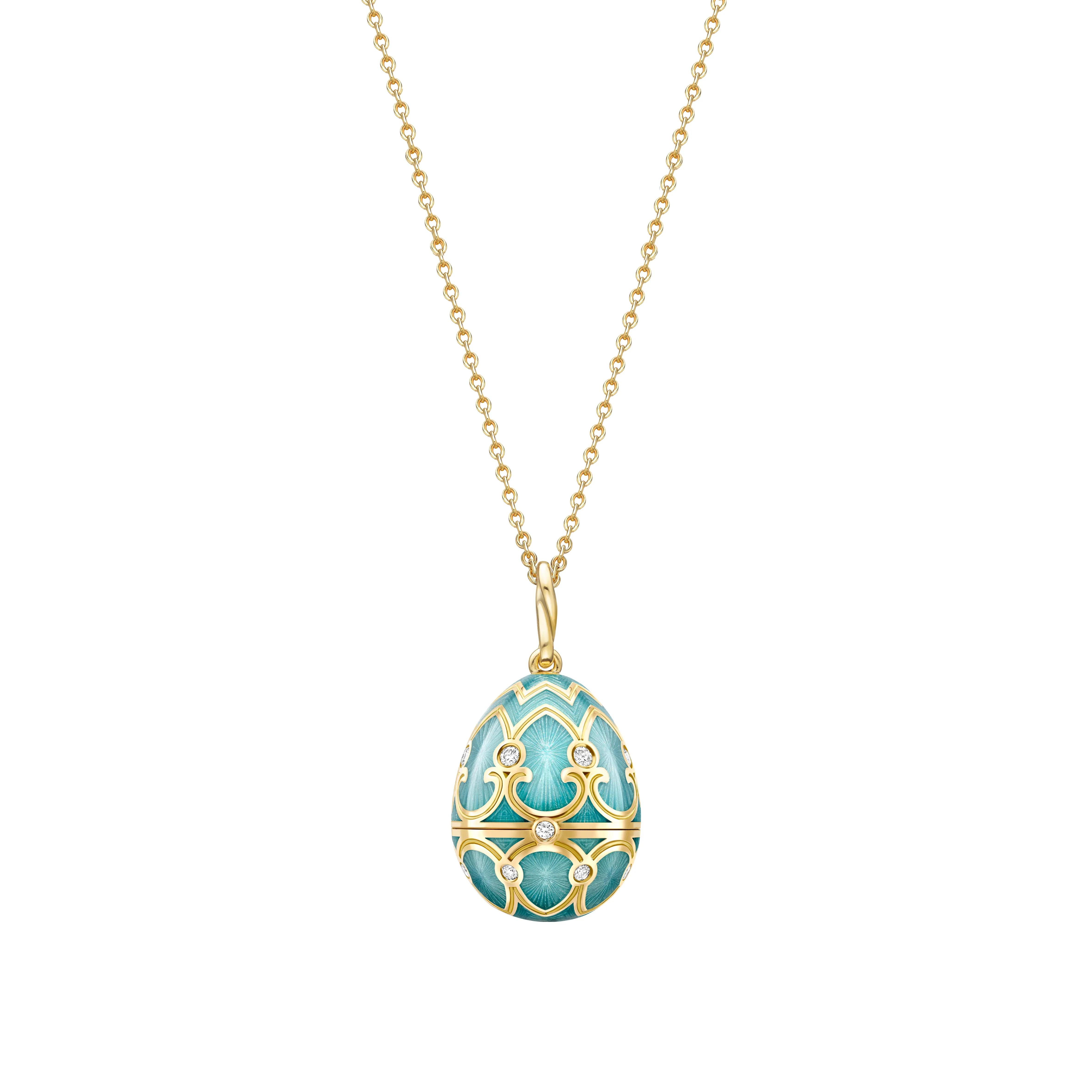 Guilloché Enamel Twin Flower Surprise Locket