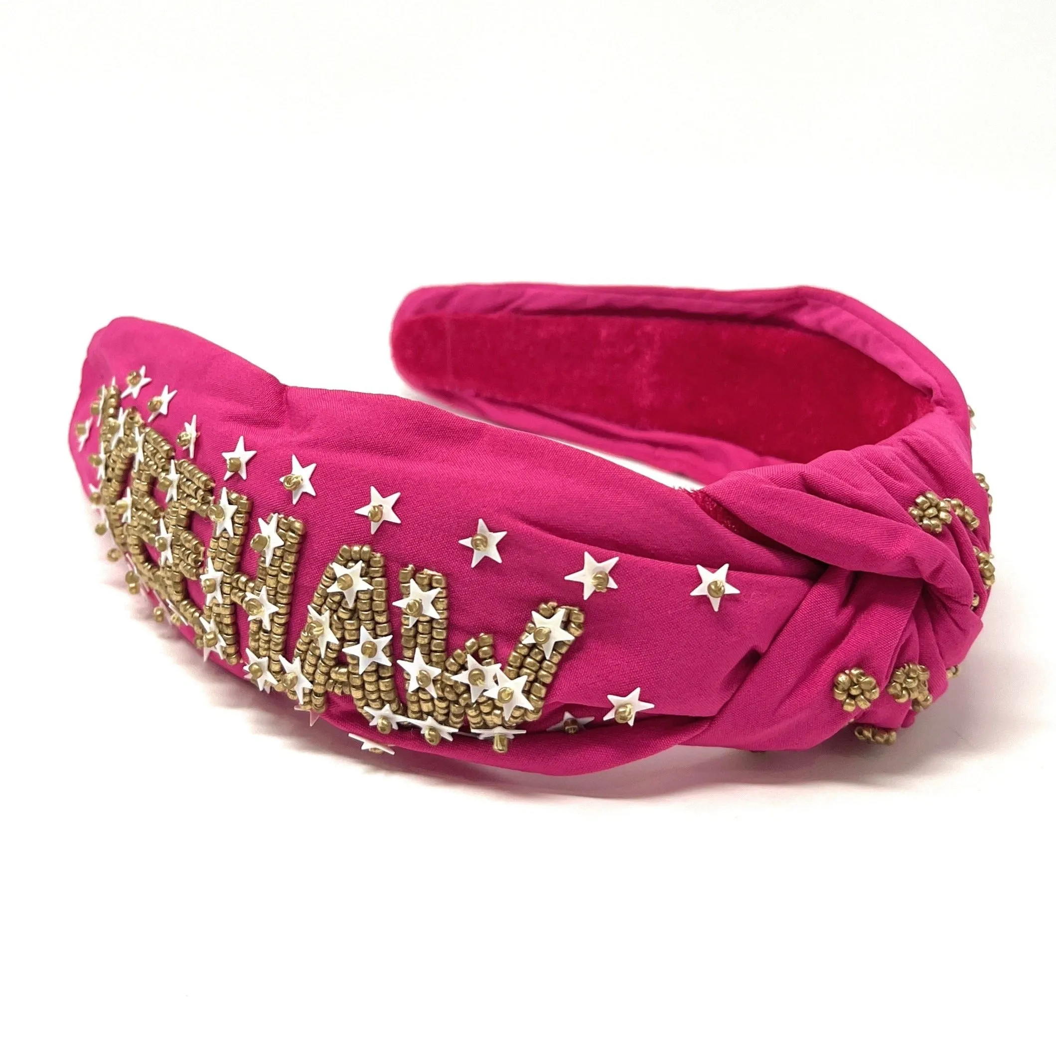 Hand Beaded Yeehaw Knot Headband