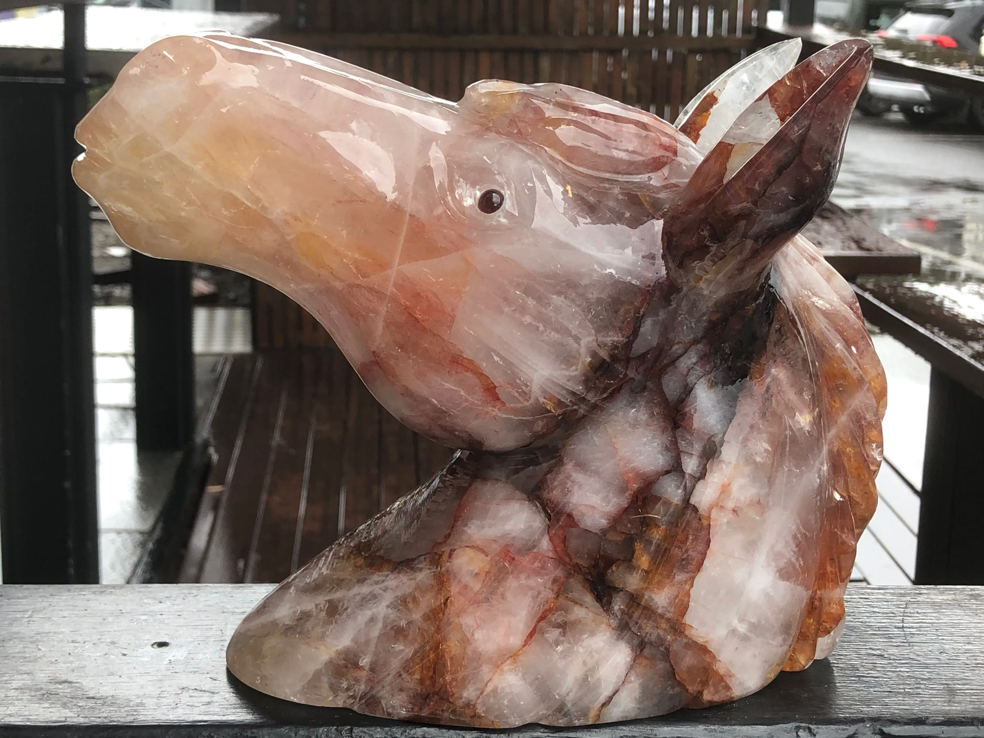 Hematoid Quartz Horse Bust Sculpture [1k238]