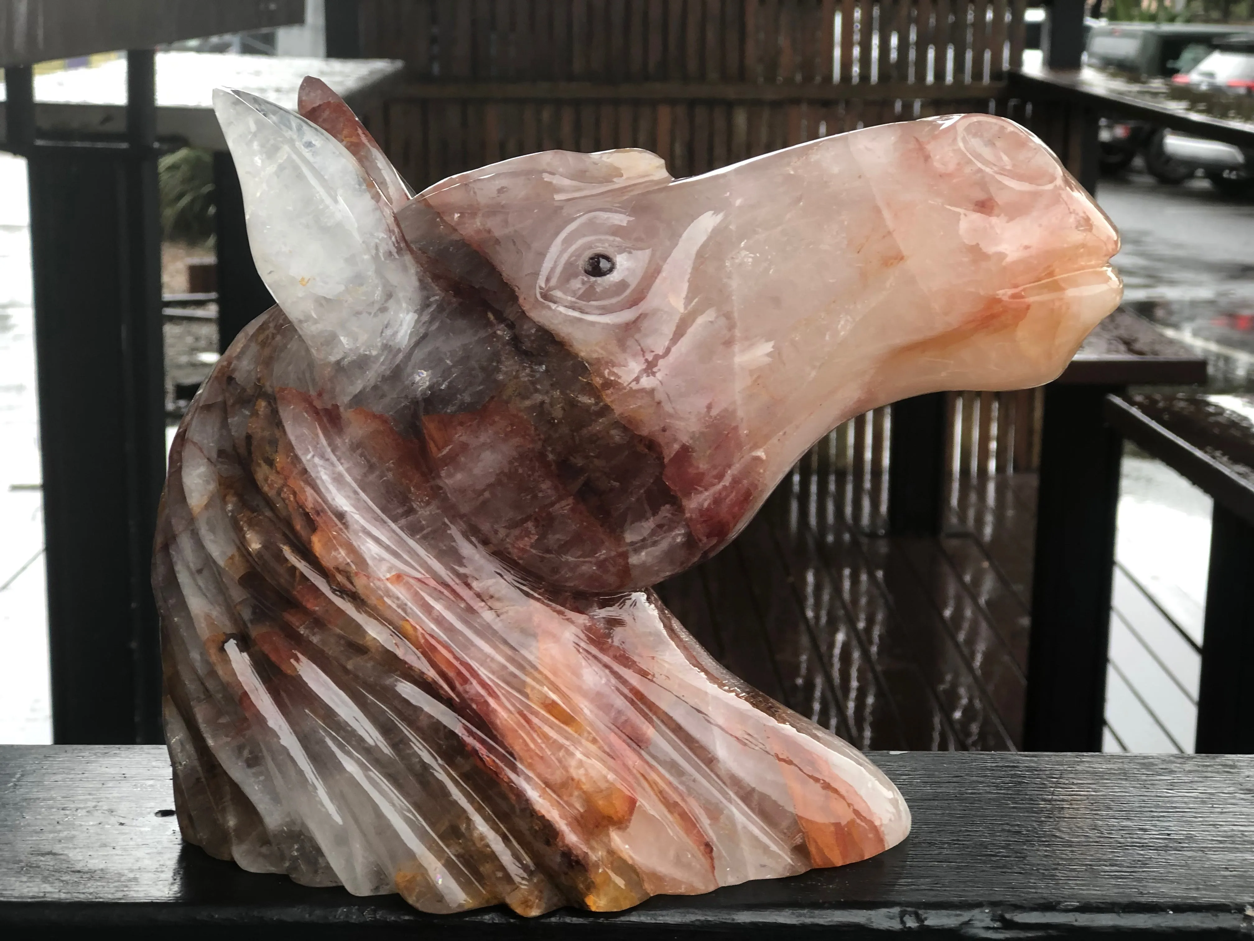 Hematoid Quartz Horse Bust Sculpture [1k238]