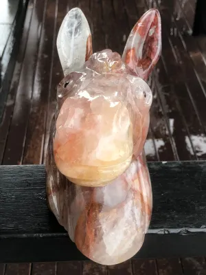 Hematoid Quartz Horse Bust Sculpture [1k238]