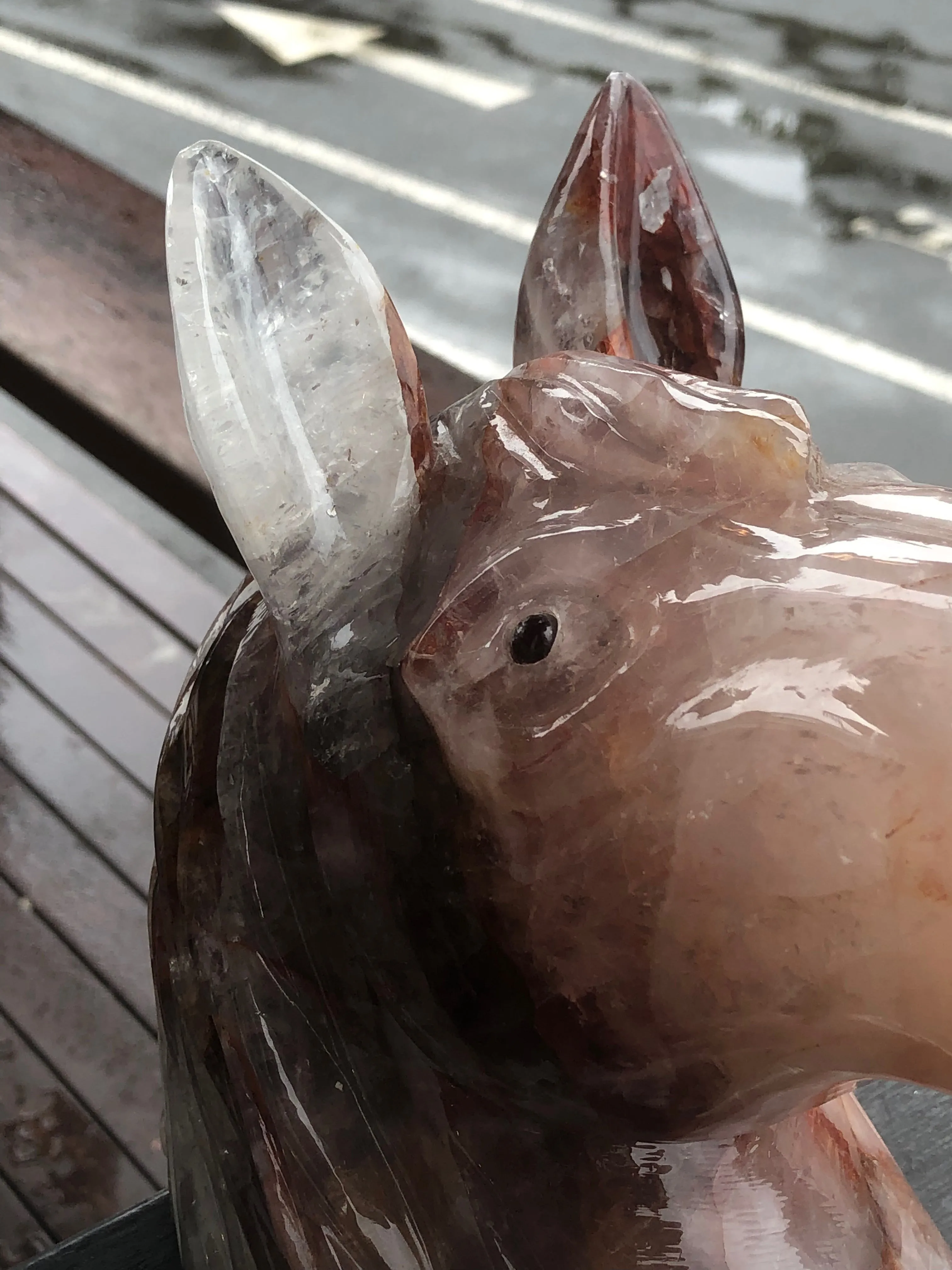 Hematoid Quartz Horse Bust Sculpture [1k238]