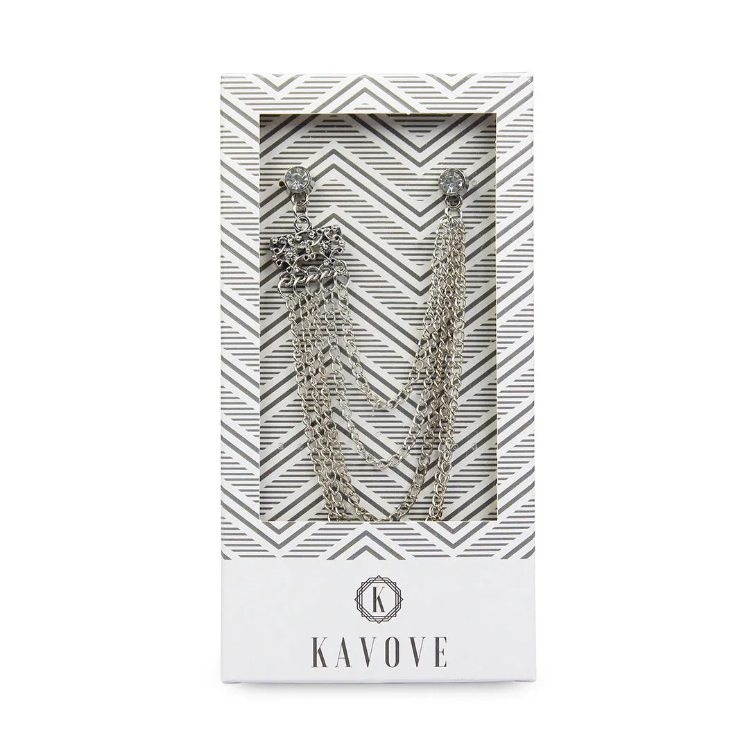 Kavove Stellar Studs Silver Colour Brooch