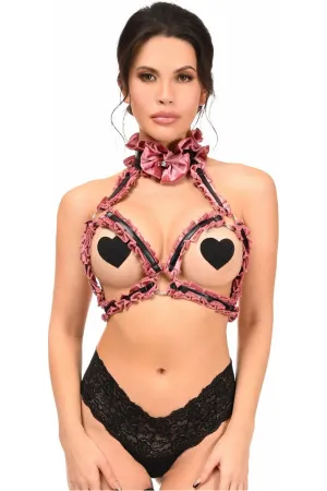 Kitten Collection Dusty Rose Velvet Triangle Top Body Harness