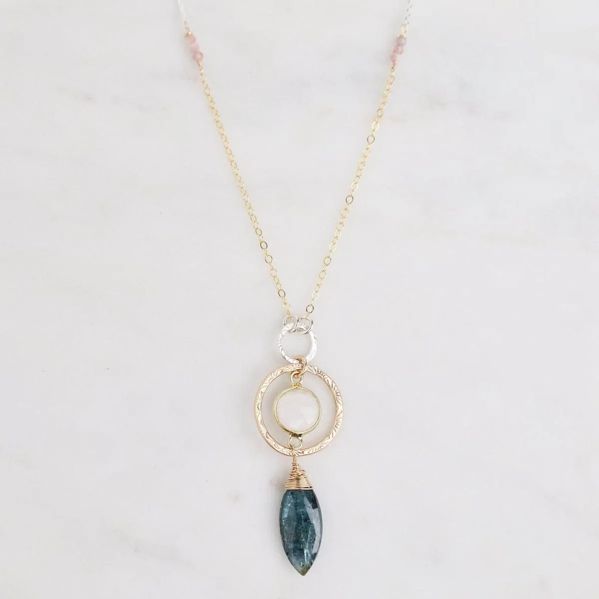 Kyanite Petal Necklace