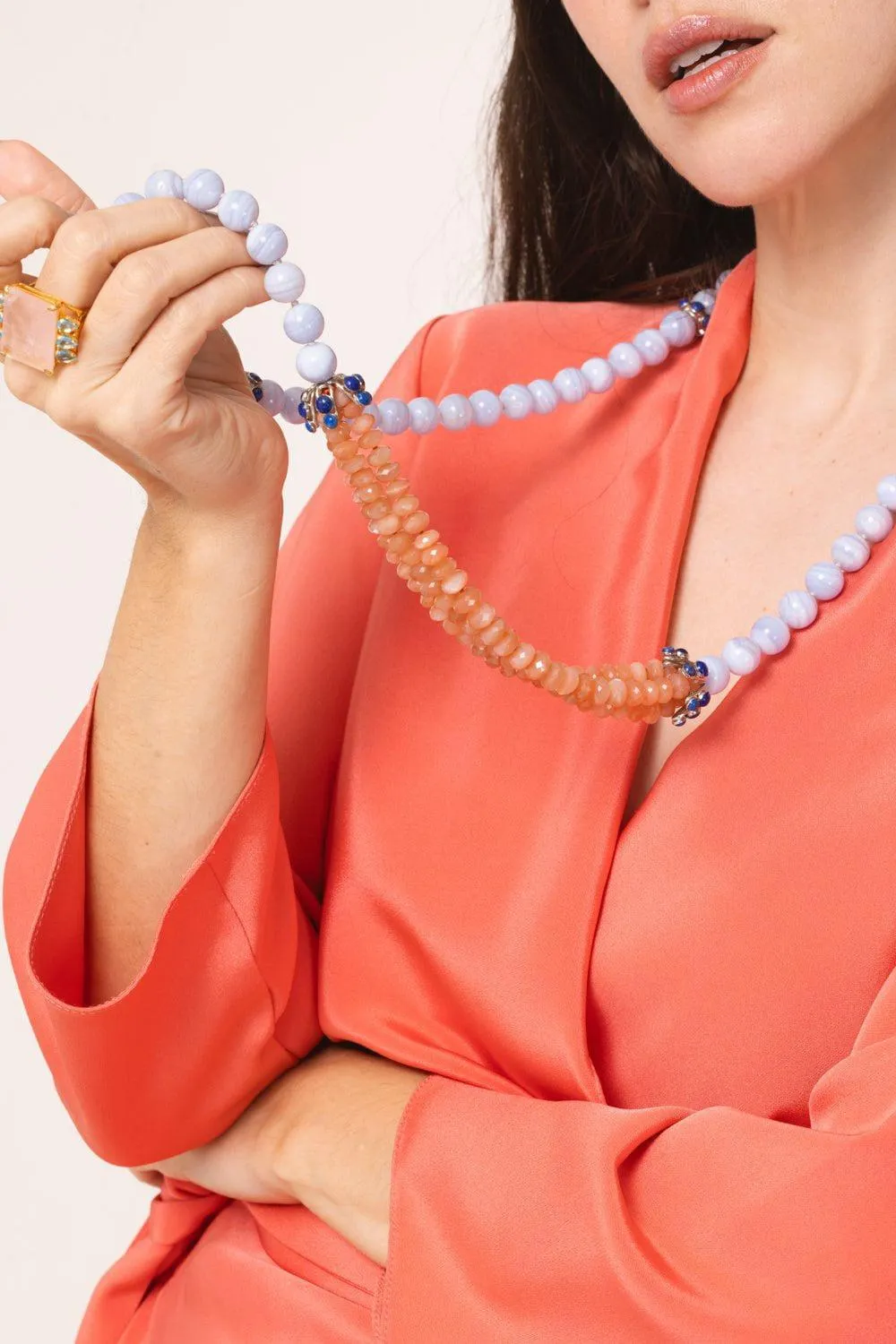 Lace Agate Beaded Necklace