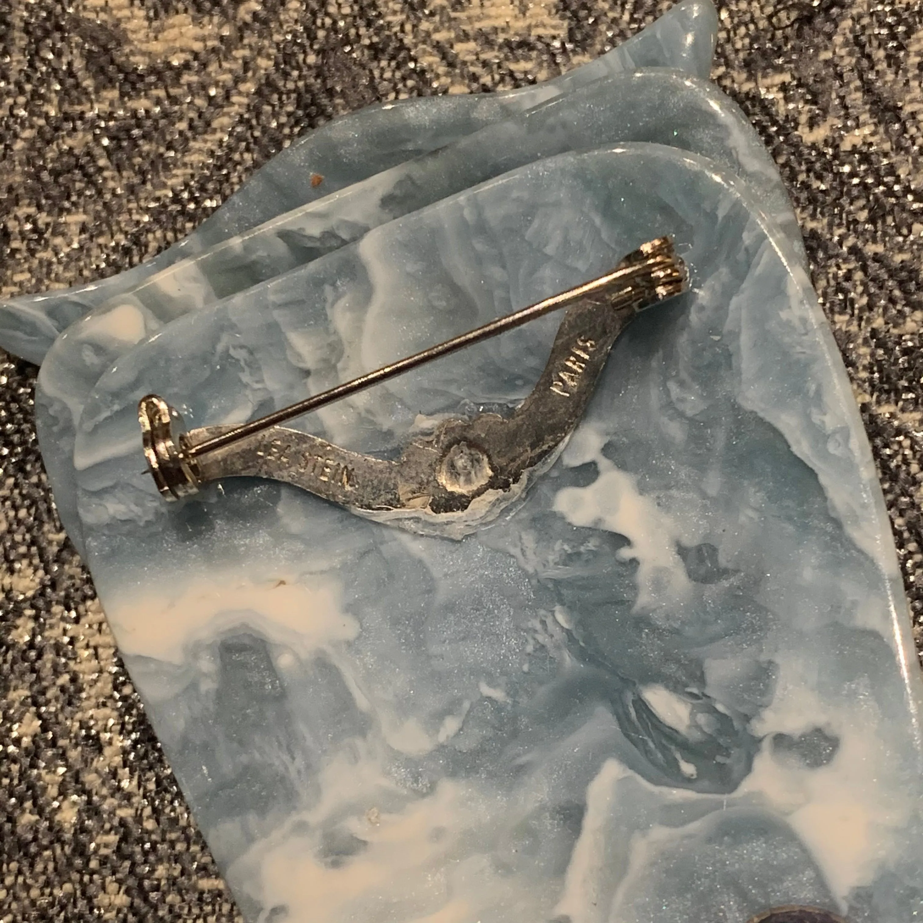 Lea Stein Blue Floral Buba Owl.