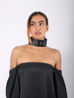 Liberta Bars Choker in Black by Aumorfia