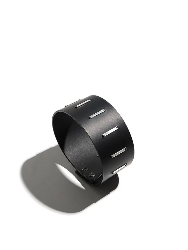Liberta Bars Choker in Black by Aumorfia