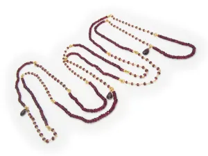 Long Garnet Stone & Drops Necklace, 72"