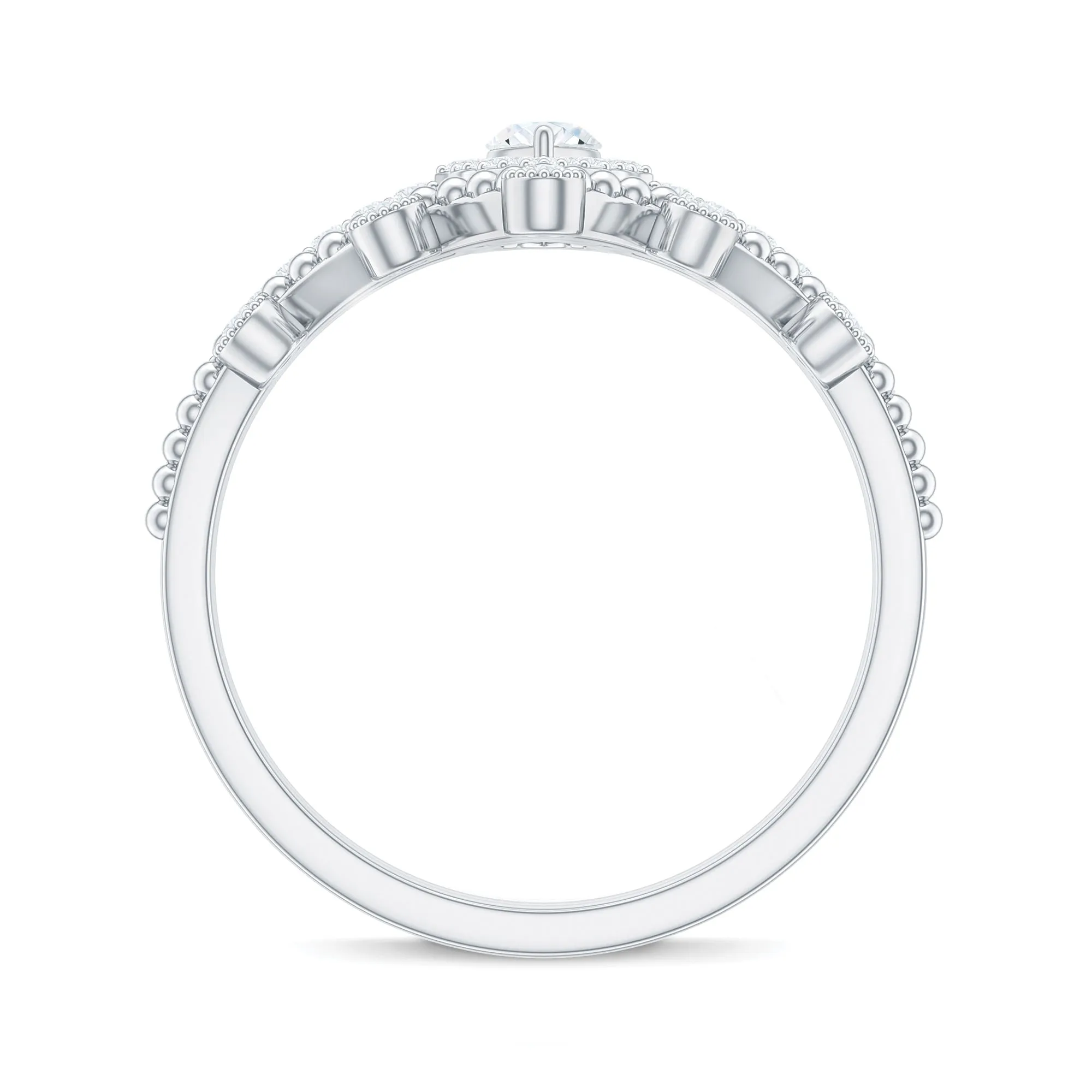 Marquise and Round Shape Moissanite Designer Ring Set
