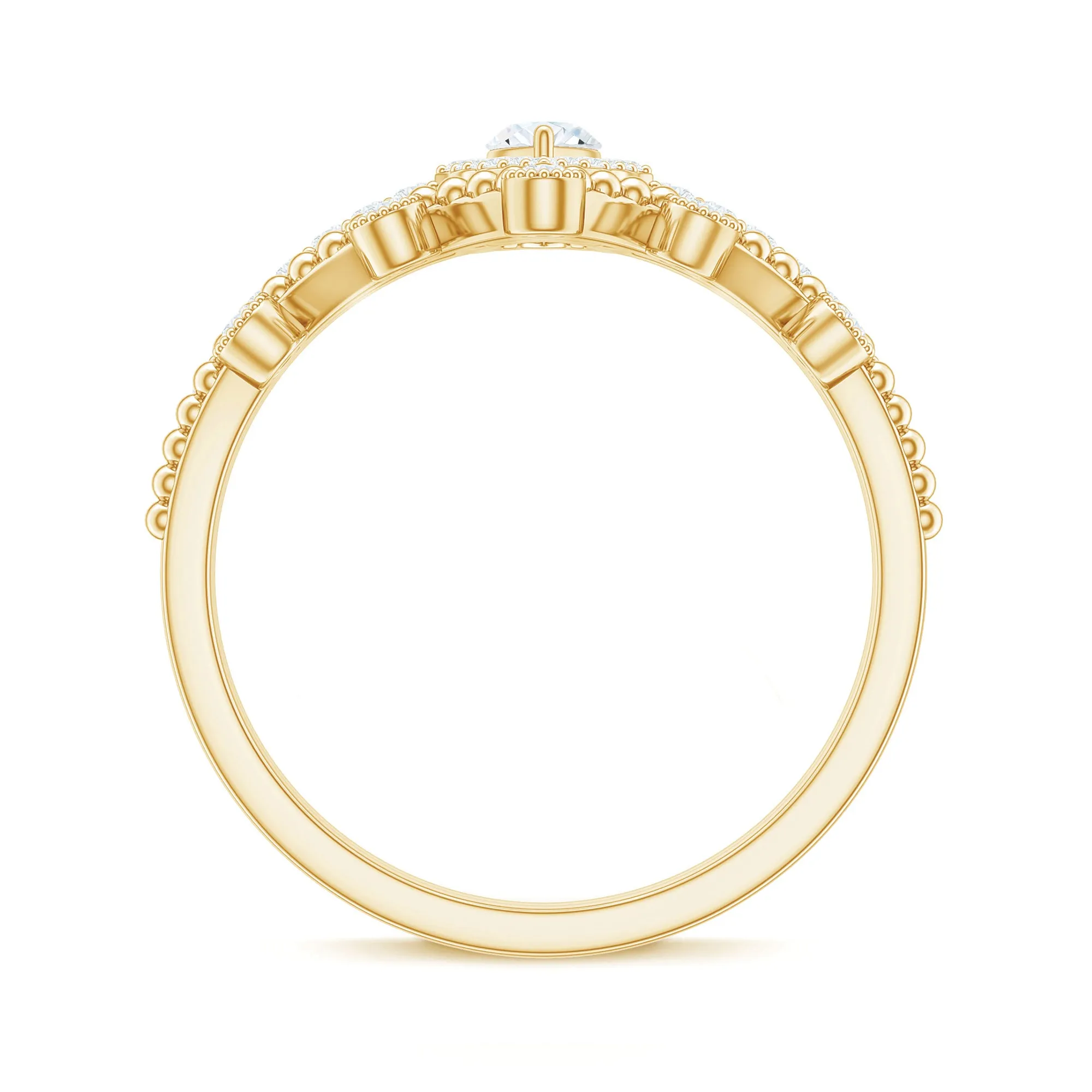 Marquise and Round Shape Moissanite Designer Ring Set