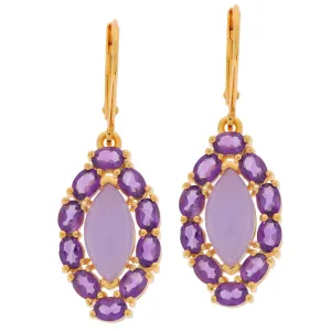 Marquise Purple Amethyst Sterling Silver Earrings with Accent