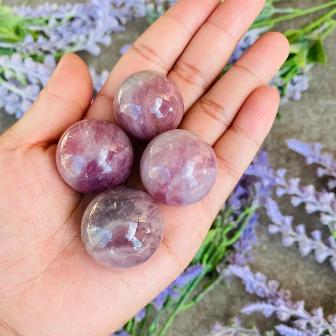 Medium Lavender Rose Quartz Sphere, Crystal for Love and Friendship
