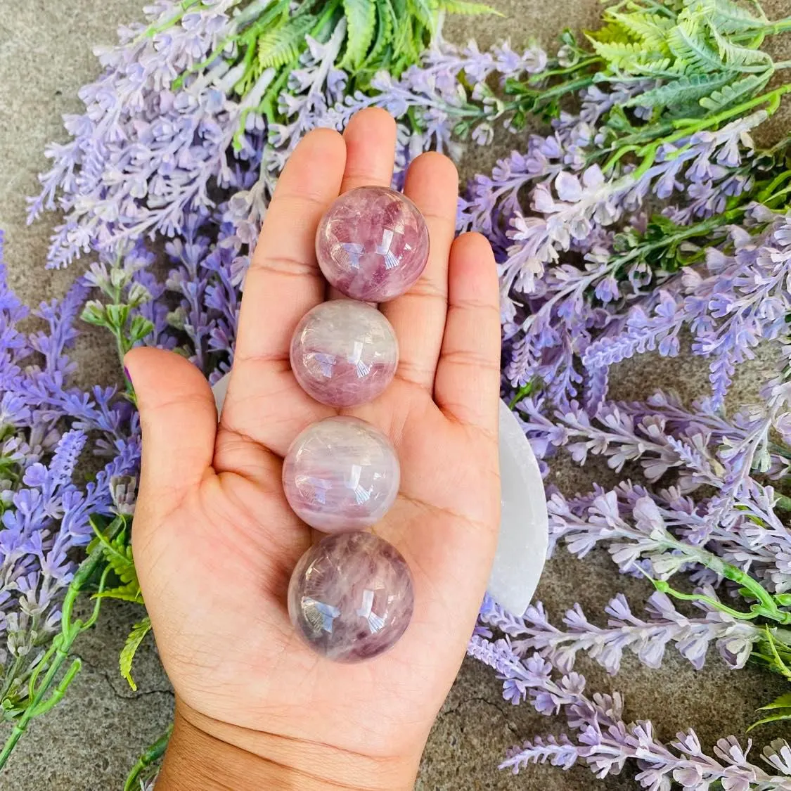 Medium Lavender Rose Quartz Sphere, Crystal for Love and Friendship