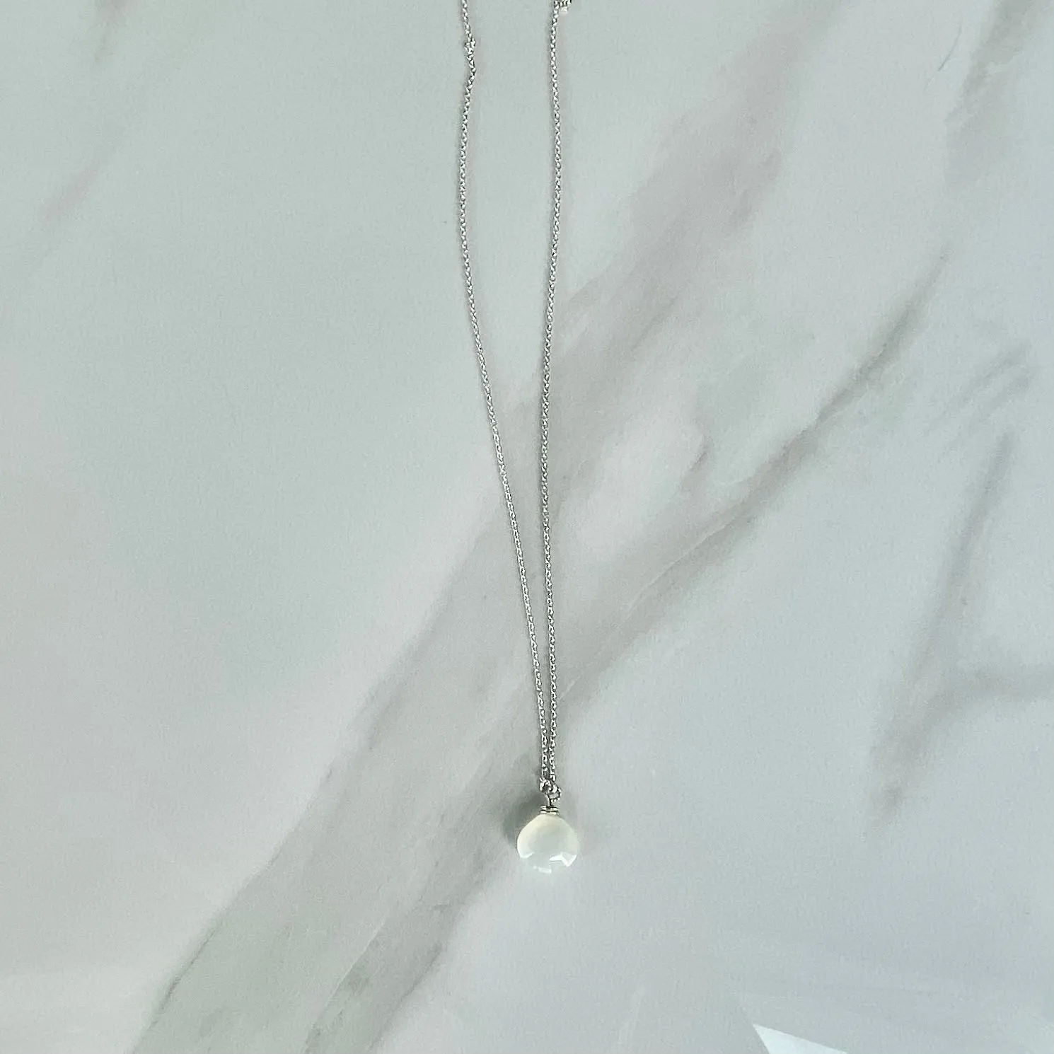 Moonstone Pendant & Chain Necklace
