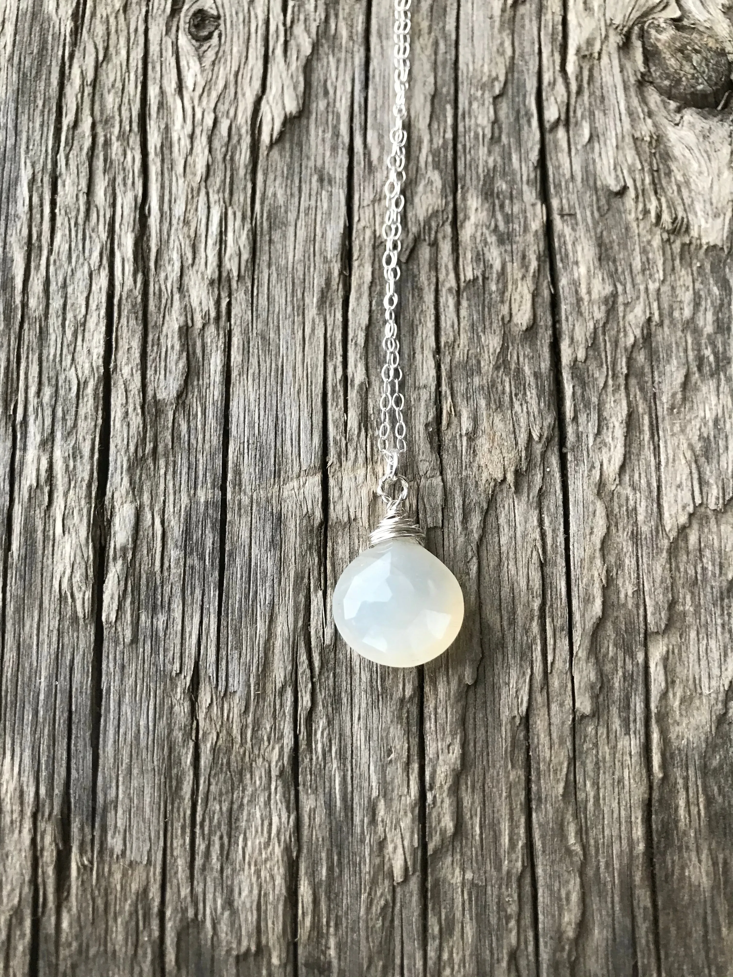Moonstone Pendant & Chain Necklace