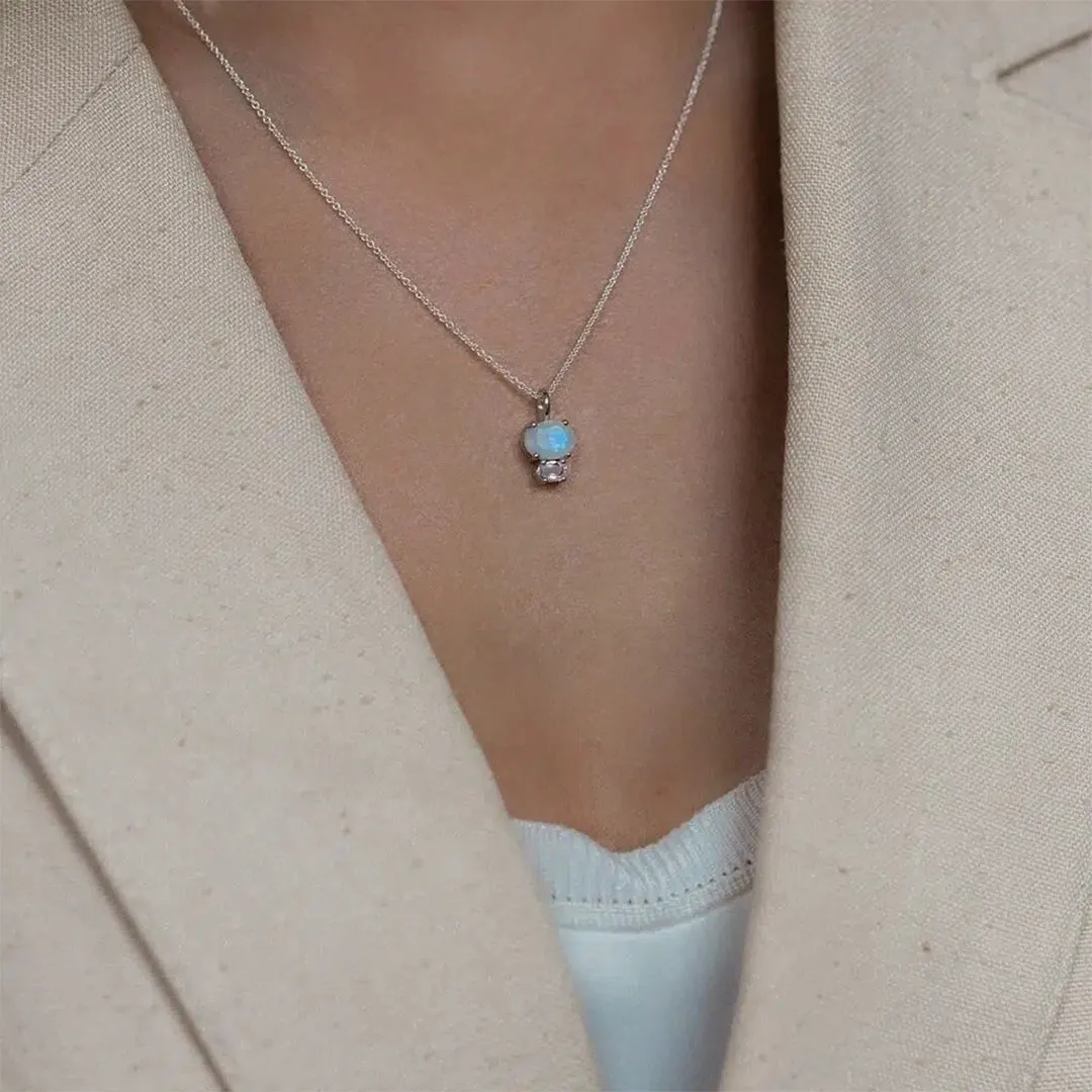 Moonstone Zirconia Necklace