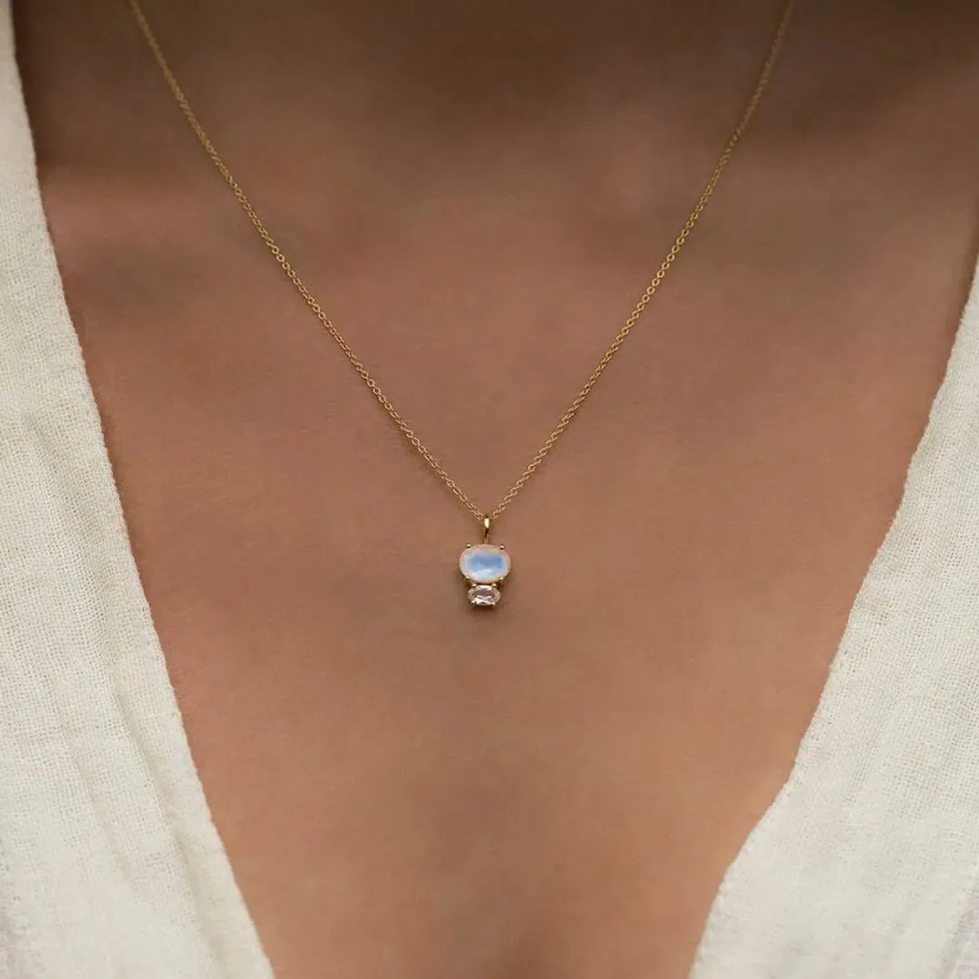 Moonstone Zirconia Necklace