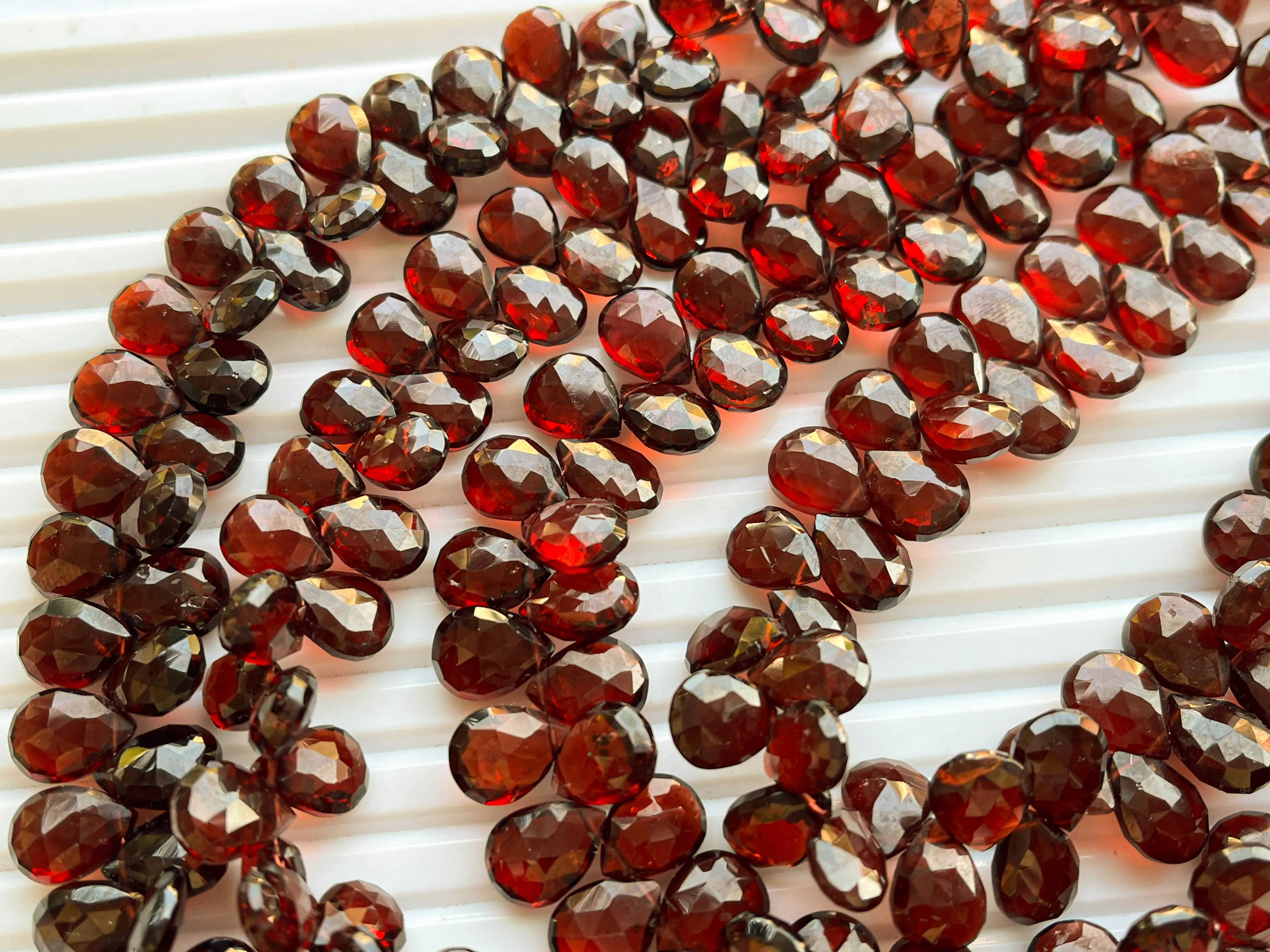 Mozambique Garnet Pear Shape Faceted Briolette