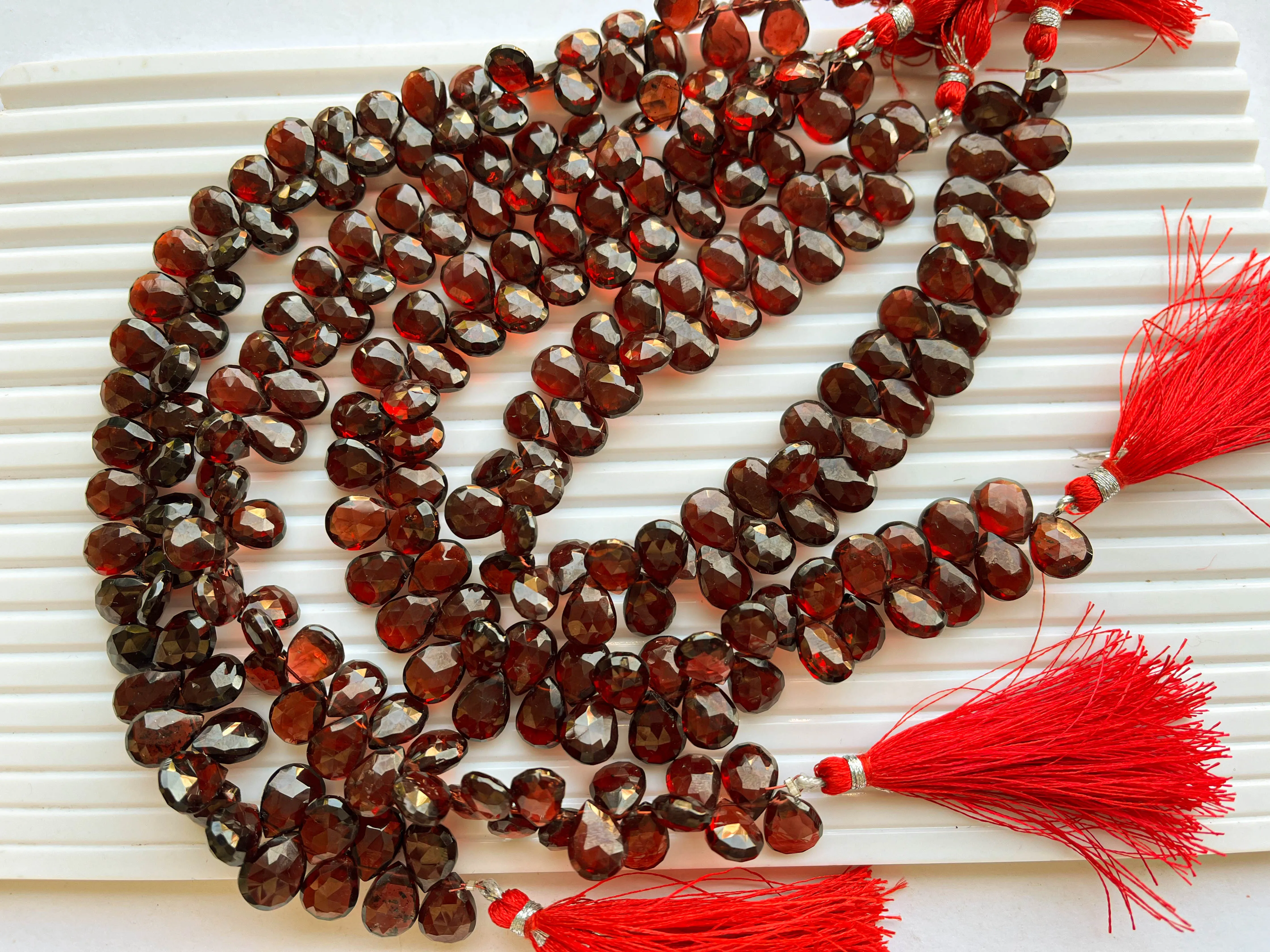 Mozambique Garnet Pear Shape Faceted Briolette