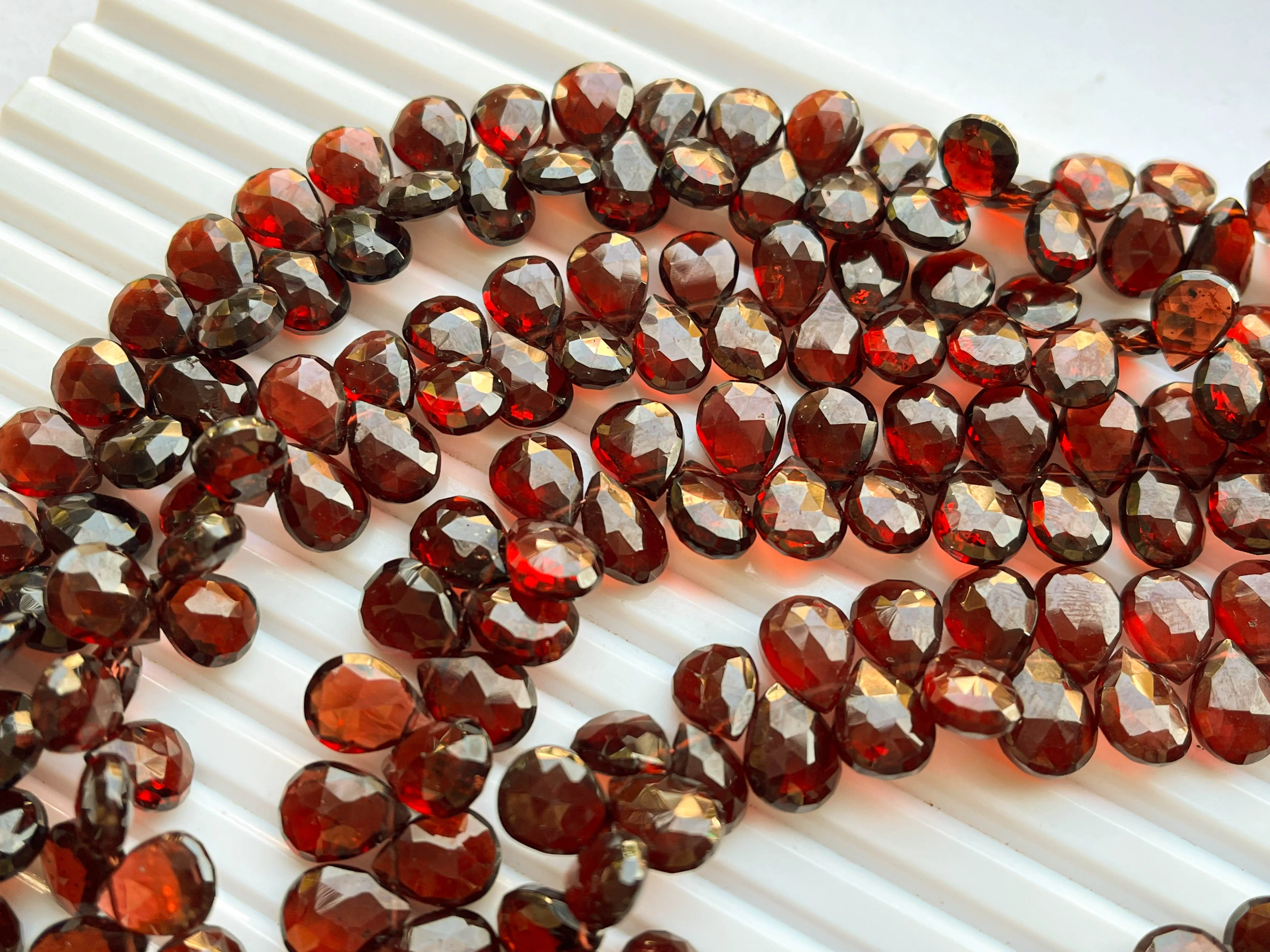 Mozambique Garnet Pear Shape Faceted Briolette