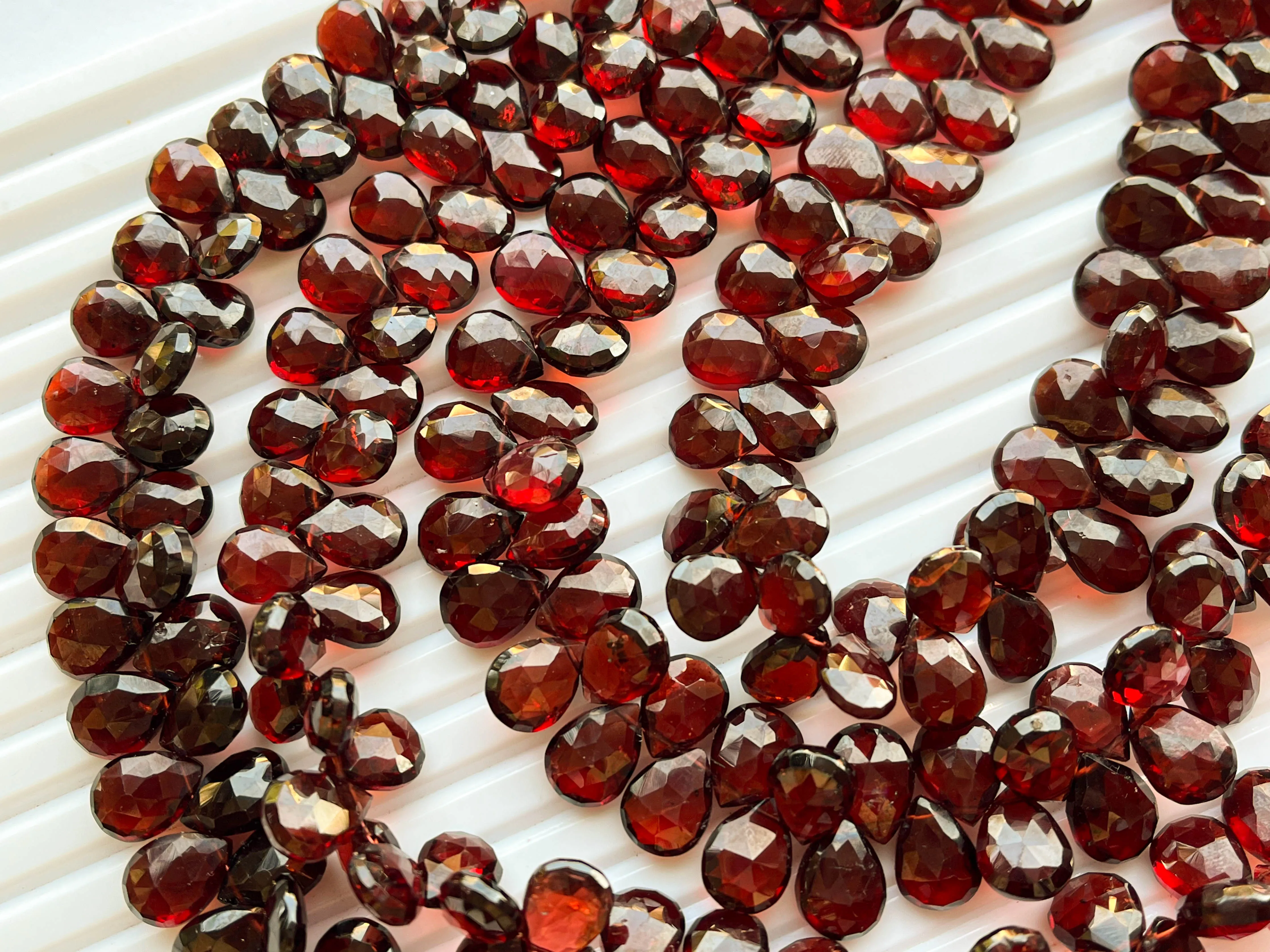 Mozambique Garnet Pear Shape Faceted Briolette