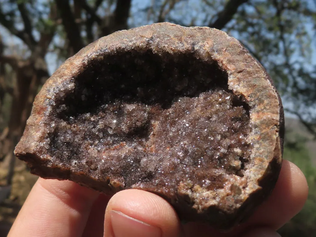 Natural Dark Amethyst Crystal Geodes & Plates x 12 From Zululand, South Africa