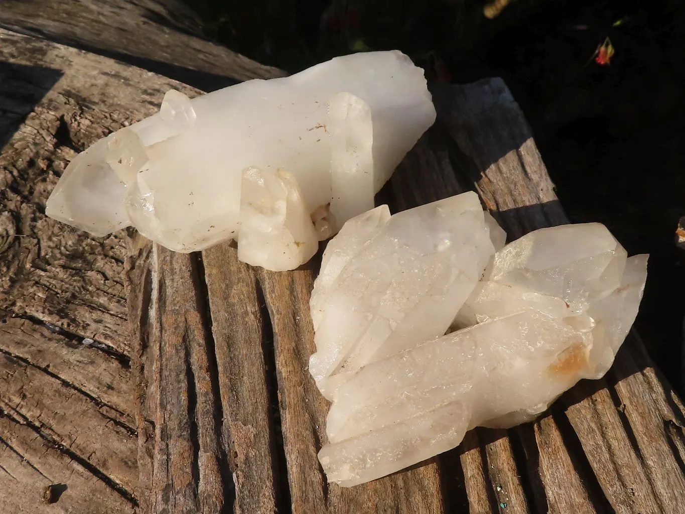 Natural Lovely White Quartz Clusters  x 2 From Madagascar