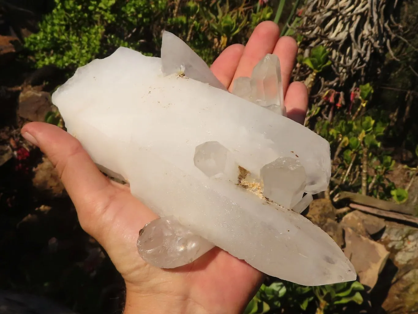 Natural Lovely White Quartz Clusters  x 2 From Madagascar