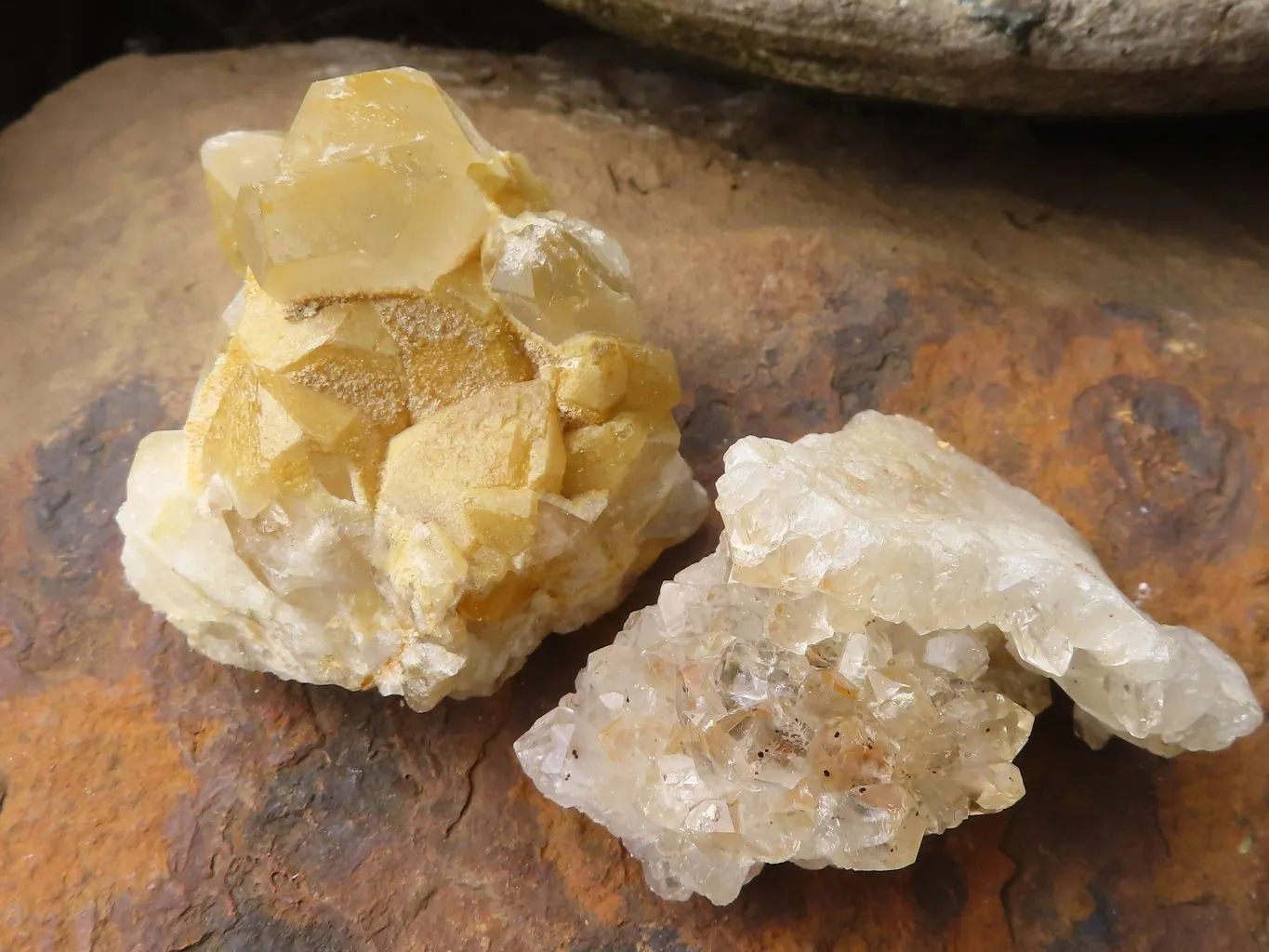 Natural Small Limonite Quartz Clusters x 36 From Solwezi, Zambia