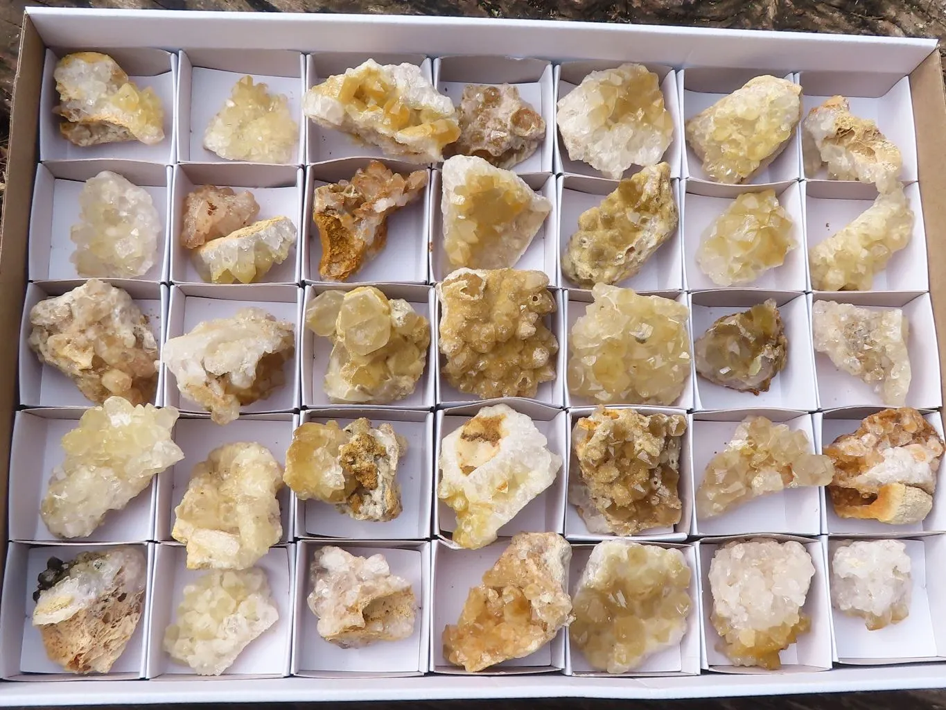 Natural Small Limonite Quartz Clusters x 36 From Solwezi, Zambia