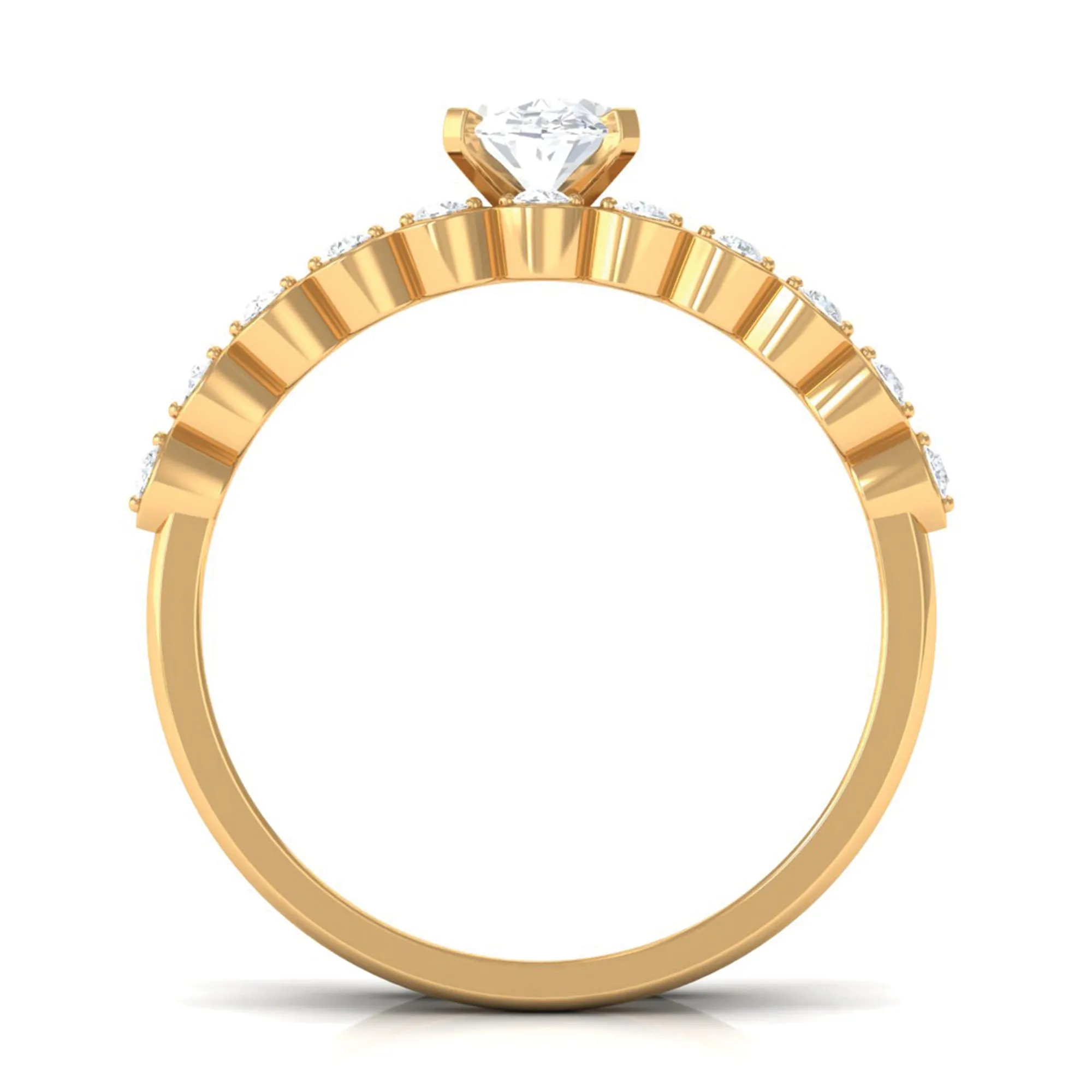 Oval Cut Moissanite Solitaire Bridal Ring Set