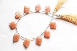 PEACH MOONSTONE Carved fancy shape beads