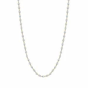 Penny Preville 18K Yellow Gold Bezel Set Moonstone Eyeglass Chain Necklace